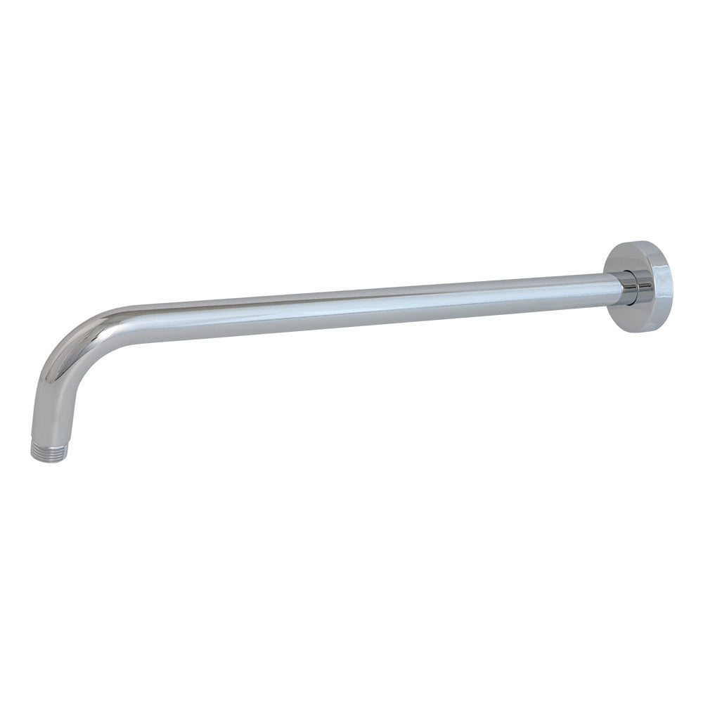 Wall-mounted shower arm with round flange, 16"D 3 3/4"H, shower head sold separately. - Maison&Co.