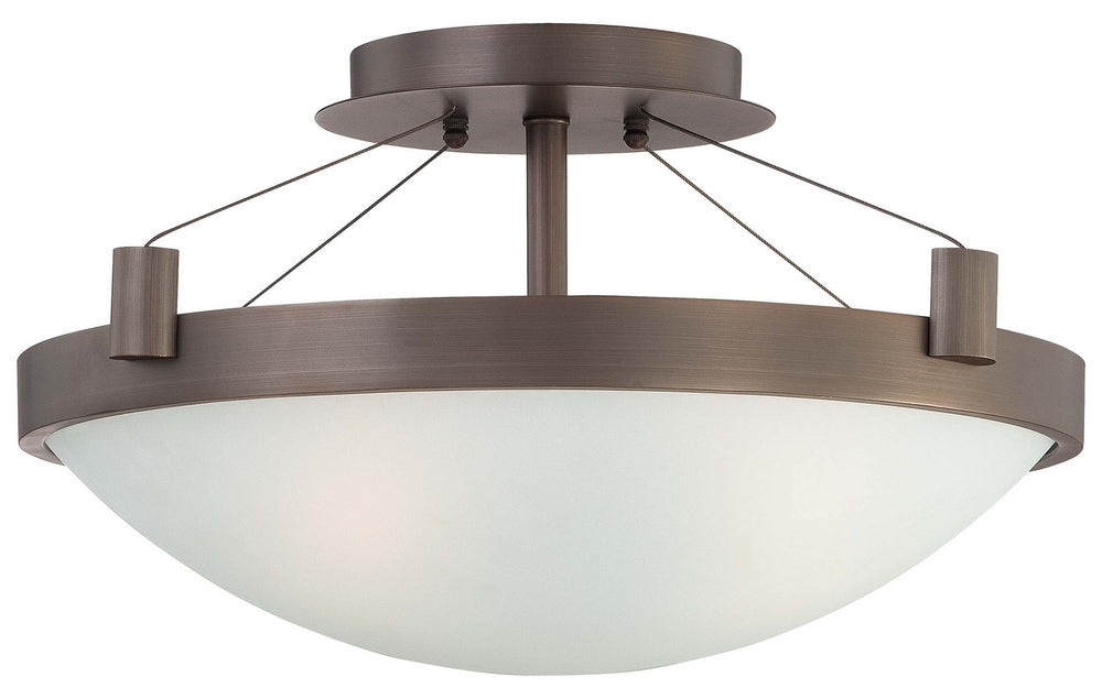 George Kovacs - P591-647 - Three Light Semi Flush Mount - Suspended - Copper Bronze Patina