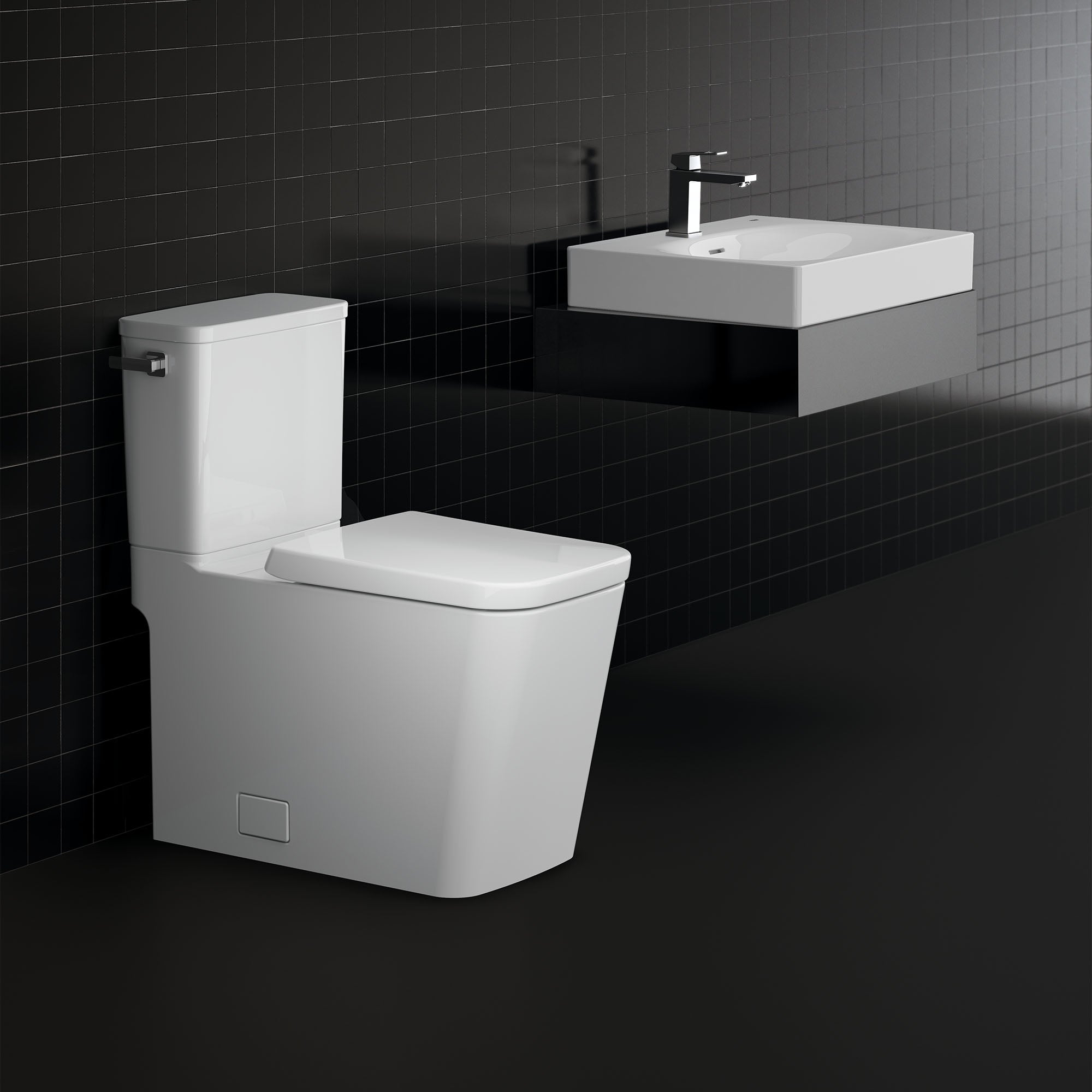 GROHE EUROCUBE TWO PC TOILET W/ LEFTHAND LEVER