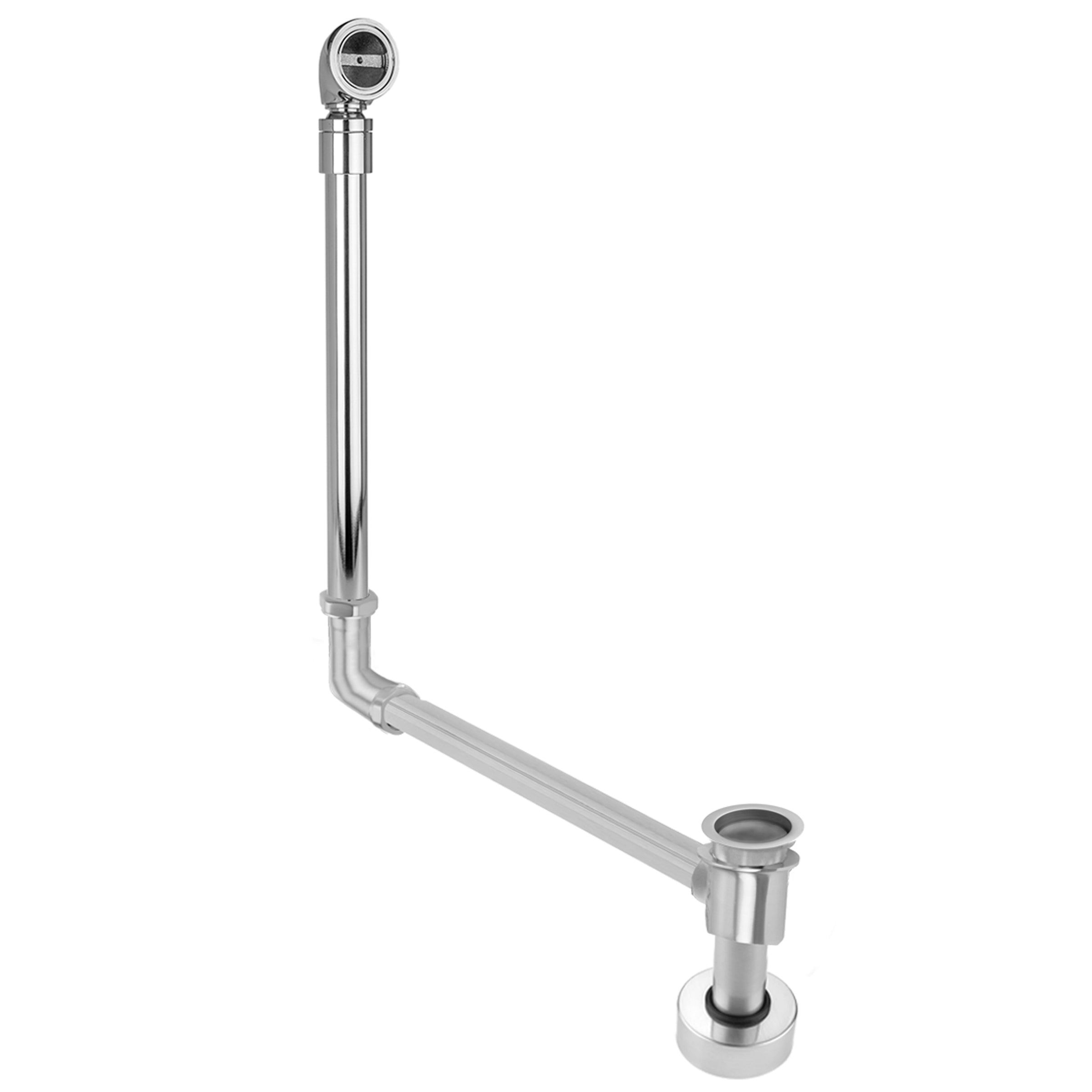 Exposed Direct Outlet Tub Drain with Pivot Neck in Multiple Finishes