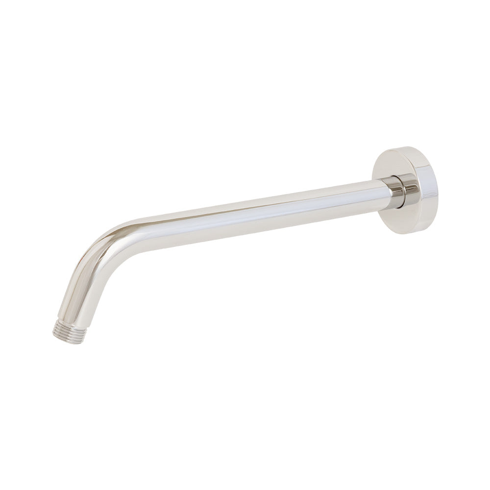 Wall-mount round shower arm with flange.D: 10” H: 2 1/4”