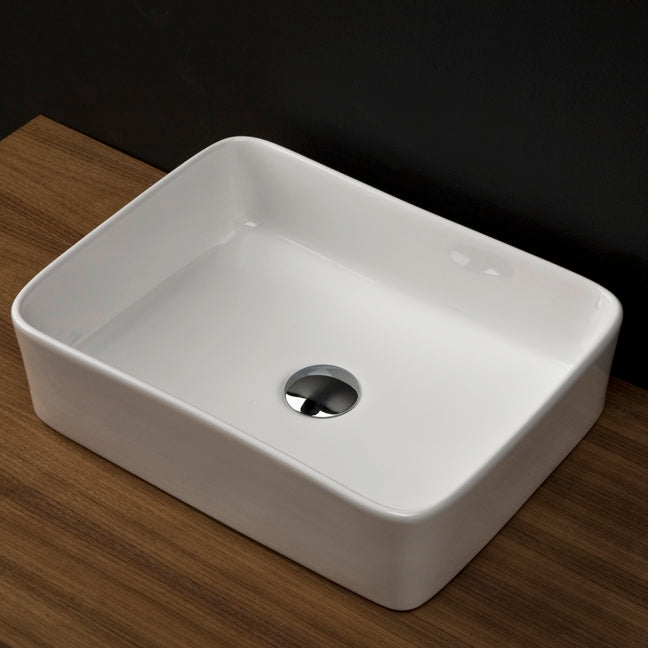 Vessel porcelain Bathroom Sink w/o overflow,  Glazed exterior.19 1/8"W, 14 7/8 "D, 5"H