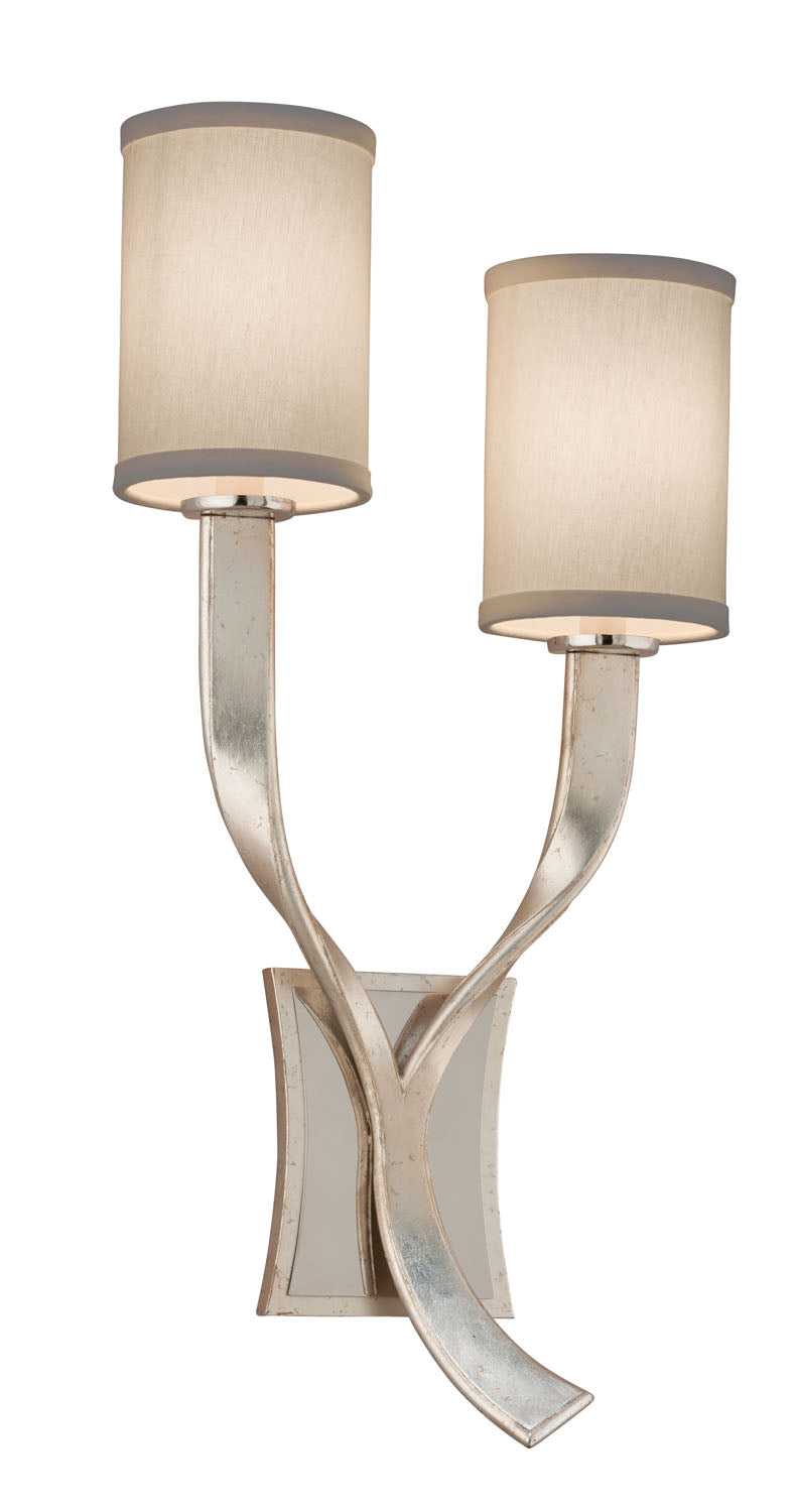 Corbett Lighting - 158-12-SL/SS - Two Light Wall Sconce - Roxy - Modern Silver Finish With Polished Stainless Accents