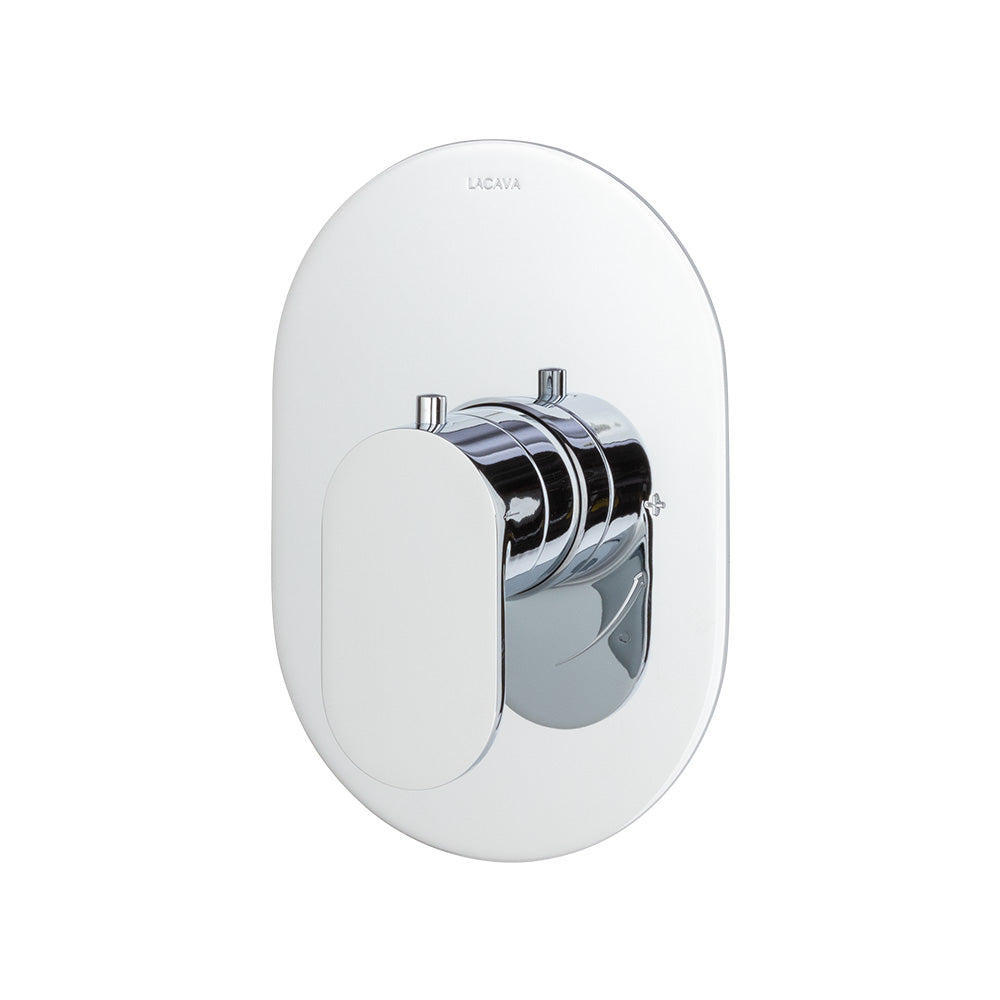 TRIM ONLY - Thermostatic Valve GPM 10 (60PSI) with oblong back plate and oval lever handle - Maison&Co.