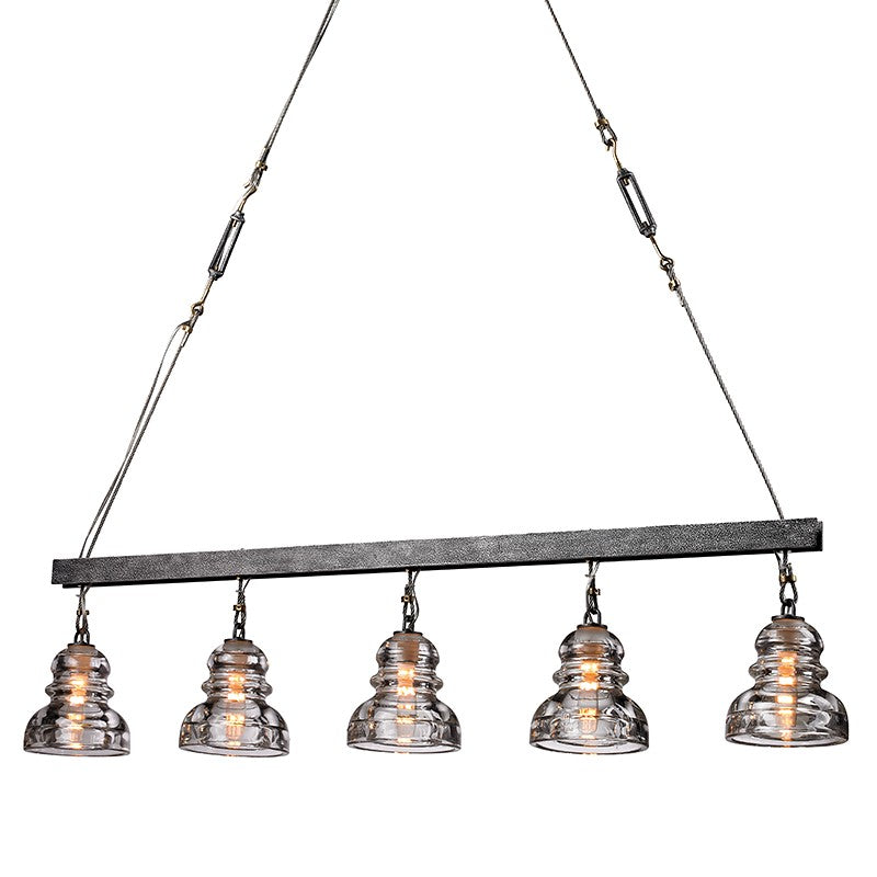 Troy Lighting - F3138 - Five Light Island Pendant - Menlo Park - Old Silver