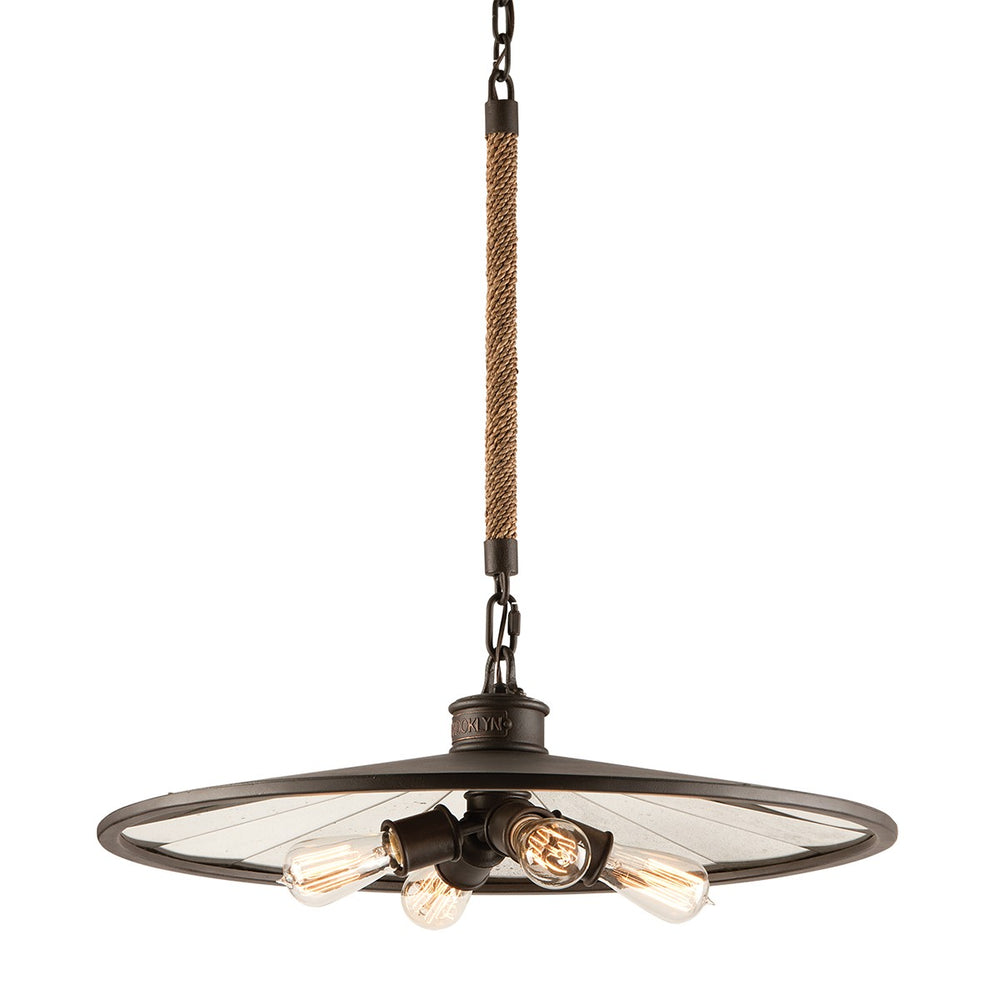 Troy Lighting - F3146-HBZ - Four Light Chandelier - Brooklyn - Heritage Bronze