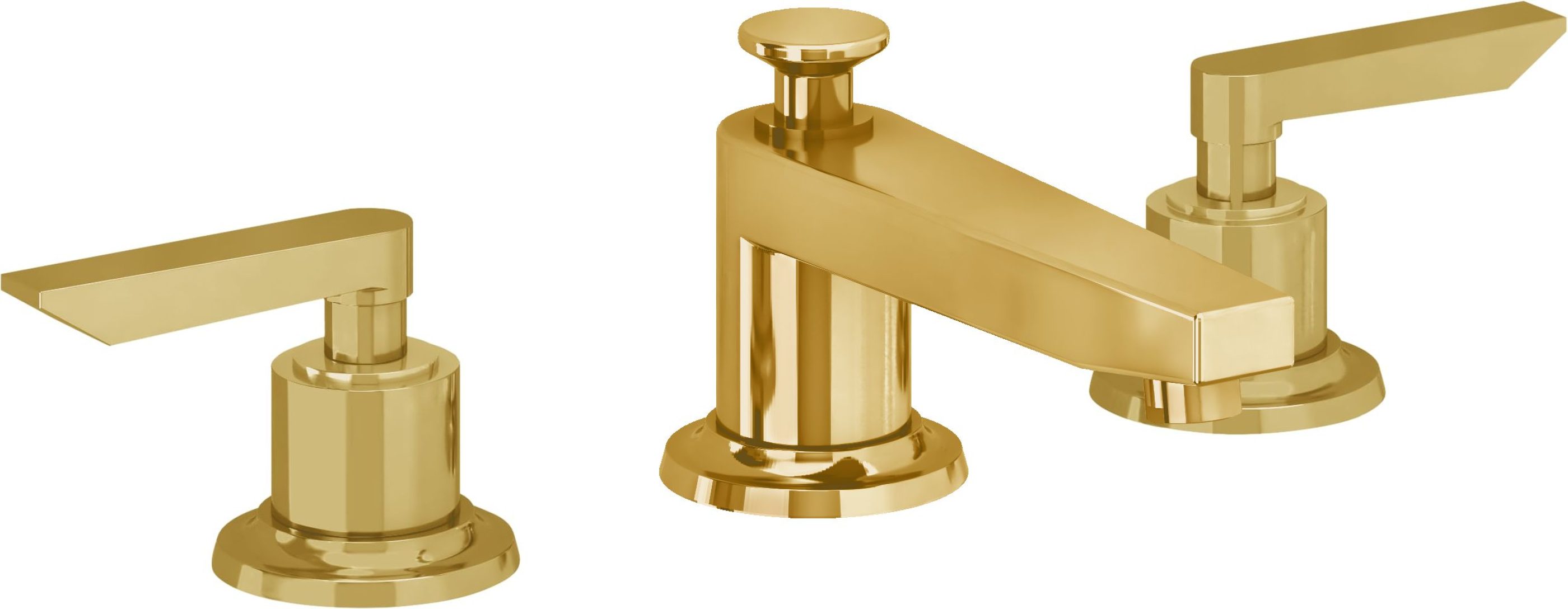 California Faucets - 4502ZBF-LPG - 8" Widespread Lavatory Faucet with Completely Finished ZeroDrain - Lifetime Polished Gold (PVD) - Rincon Bay