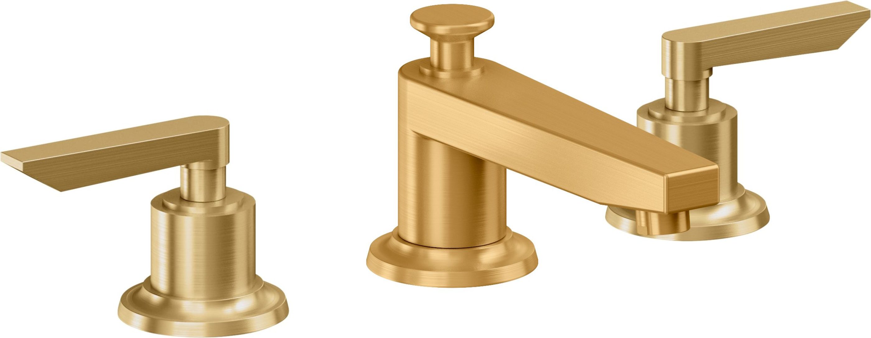 California Faucets - 4502ZB-LSG - 8" Widespread Lavatory Faucet with ZeroDrain - Lifetime Satin Gold (PVD) - Rincon Bay