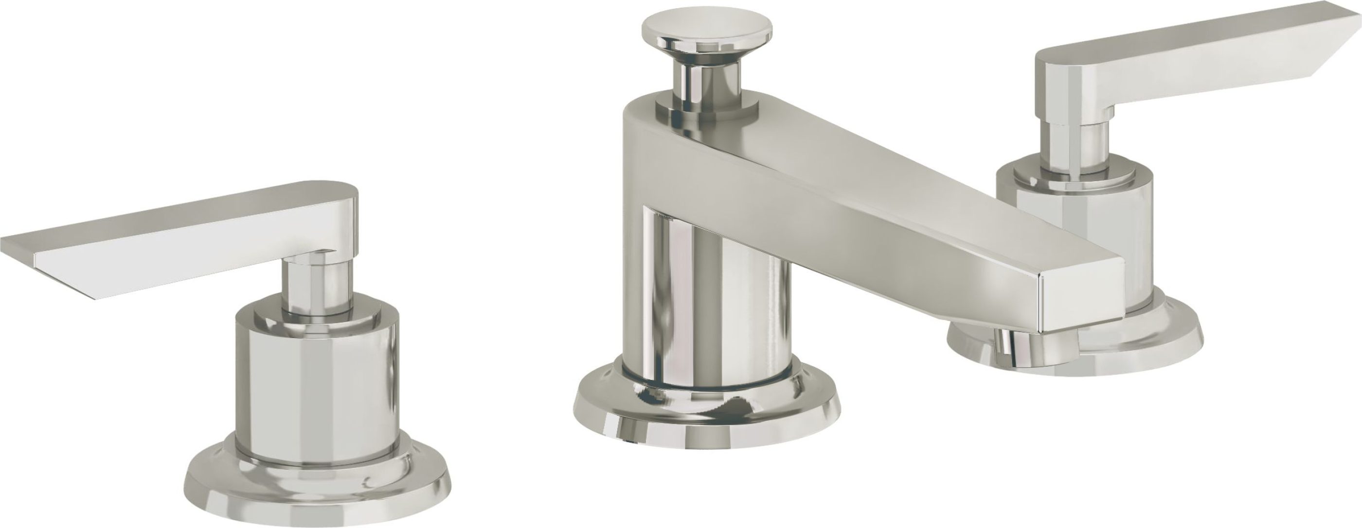 California Faucets - 4502ZB-PN - 8" Widespread Lavatory Faucet with ZeroDrain - Polished Nickel (PVD) - Rincon Bay