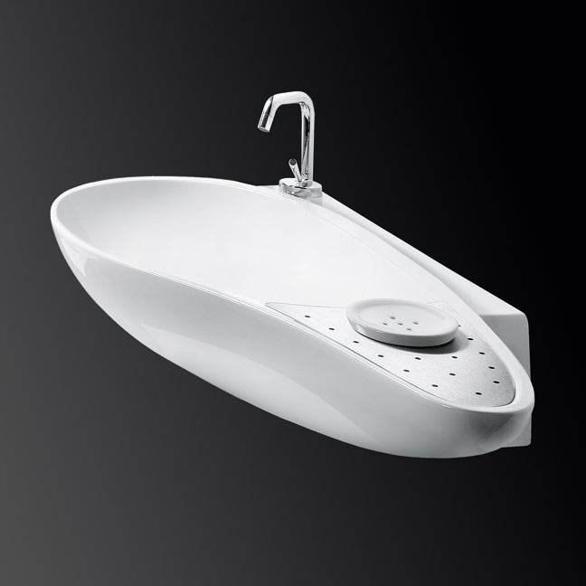 Wall-mount porcelain Bathroom Sink without faucet hole, no overflow. Unfinished back.38 1/2"W, 19"D, 6 1/2"H