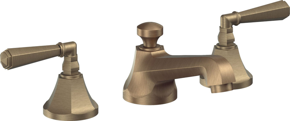 California Faucets - 4602ZBF-ABF - 8" Widespread Lavatory Faucet with Completely Finished ZeroDrain - Antique Brass Flat - Monterey