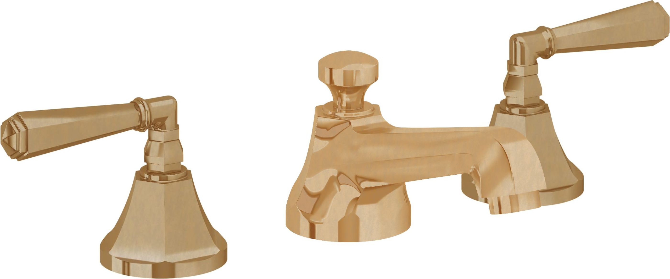 California Faucets - 4602ZB-BBU - 8" Widespread Lavatory Faucet with ZeroDrain - Burnished Brass Uncoated - Monterey