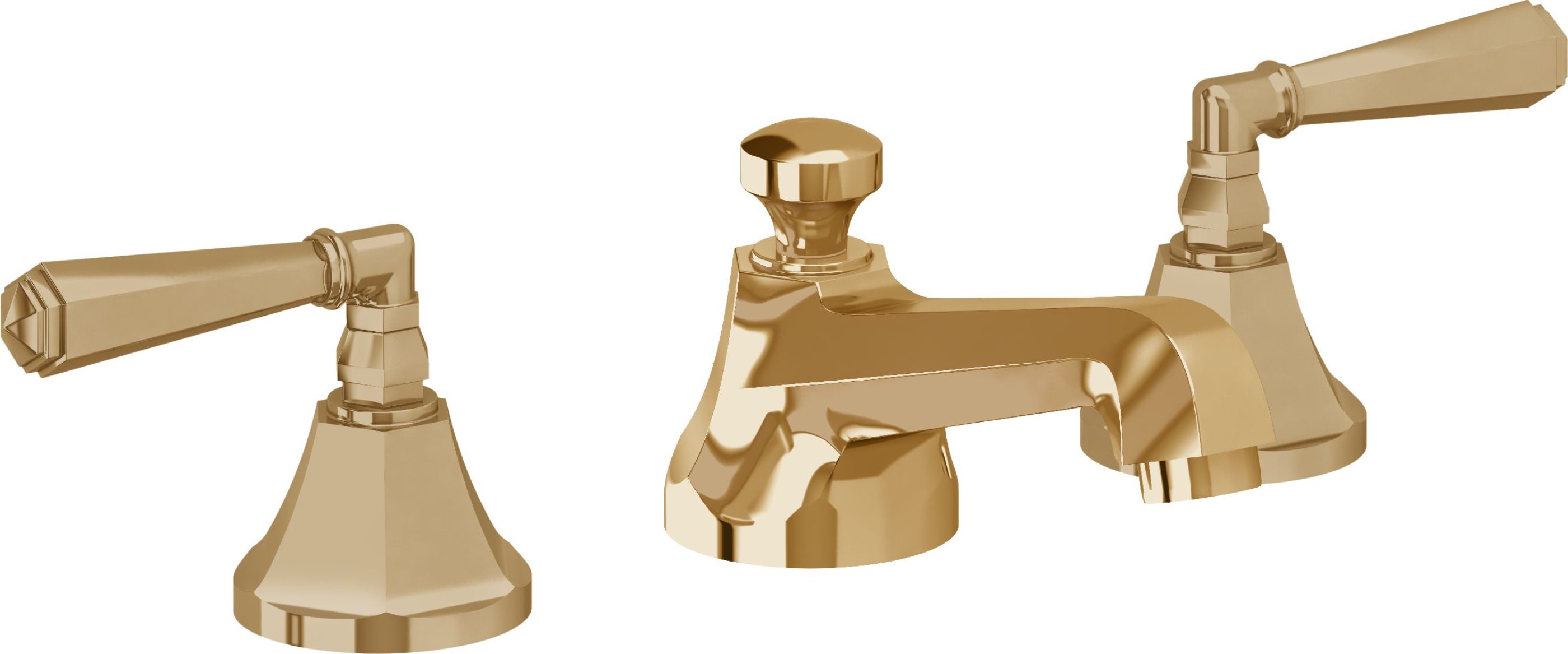 California Faucets - 4602ZB-FRG - 8" Widespread Lavatory Faucet with ZeroDrain - French Gold (PVD) - Monterey