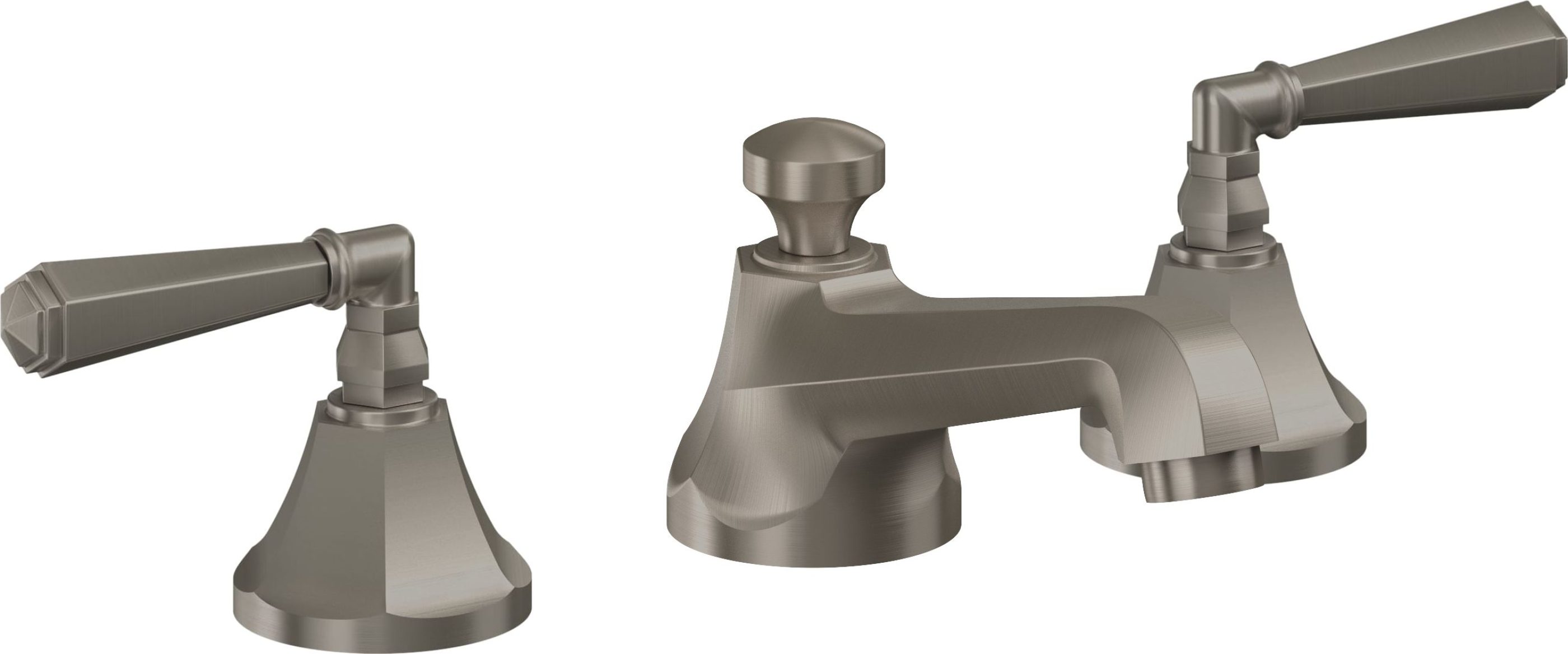 California Faucets - 4602ZB-GRP - 8" Widespread Lavatory Faucet with ZeroDrain - Graphite (PVD) - Monterey