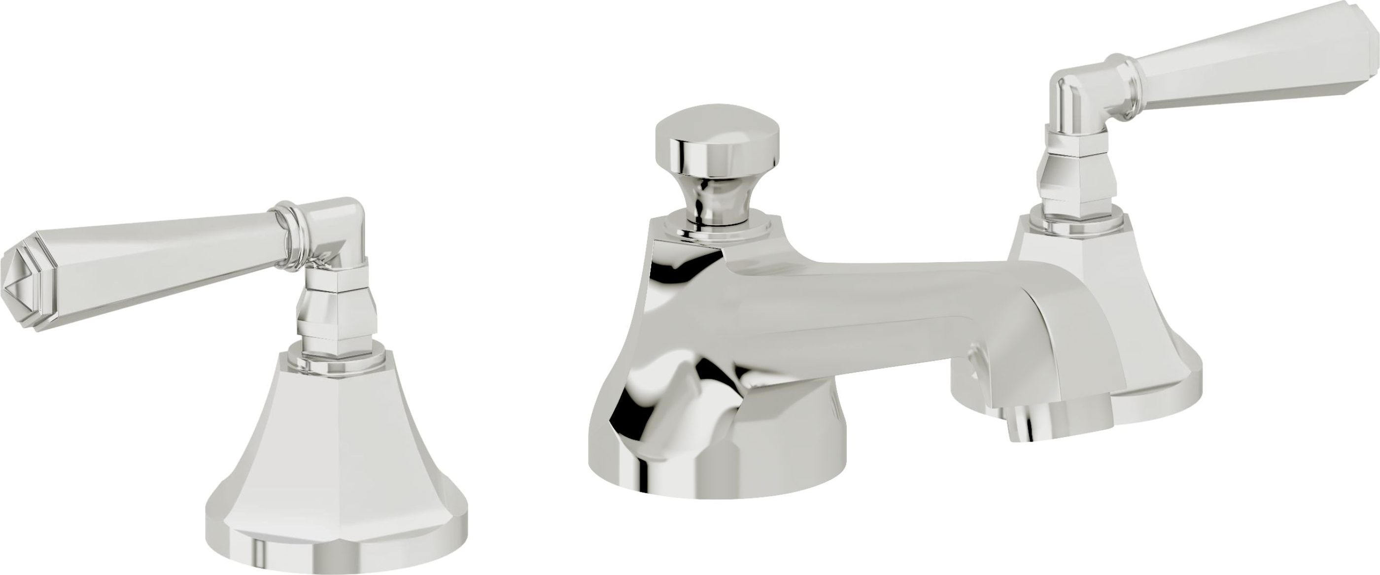 California Faucets - 4602ZBF-PC - 8" Widespread Lavatory Faucet with Completely Finished ZeroDrain - Polished Chrome - Monterey