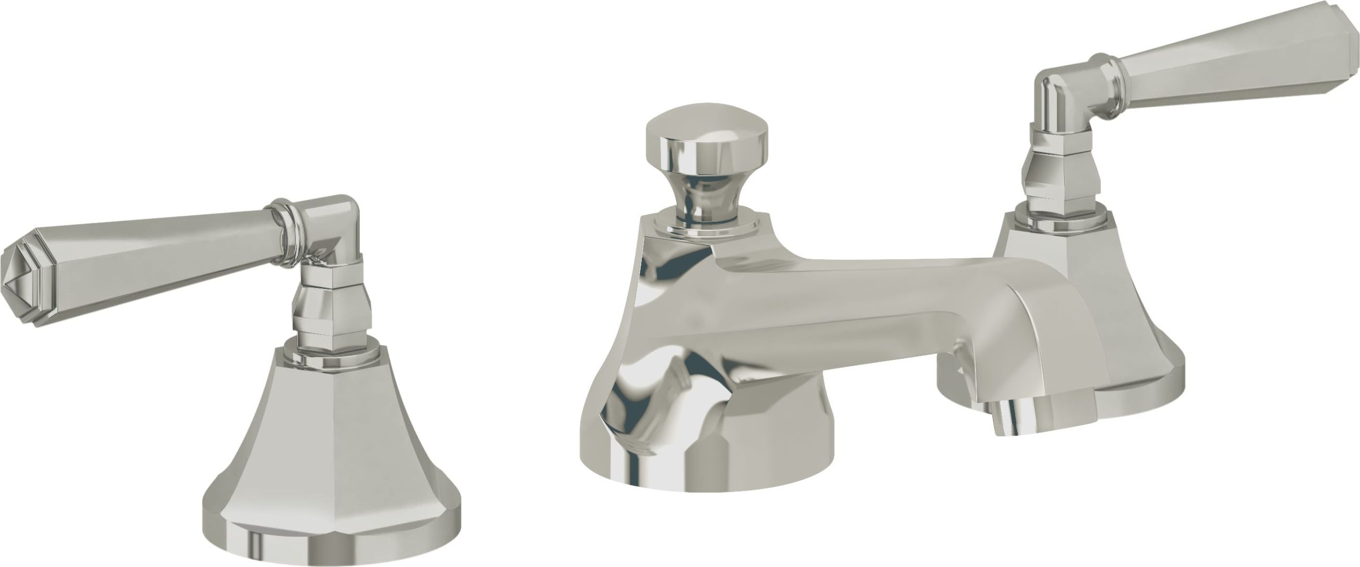 California Faucets - 4602ZB-PN - 8" Widespread Lavatory Faucet with ZeroDrain - Polished Nickel (PVD) - Monterey