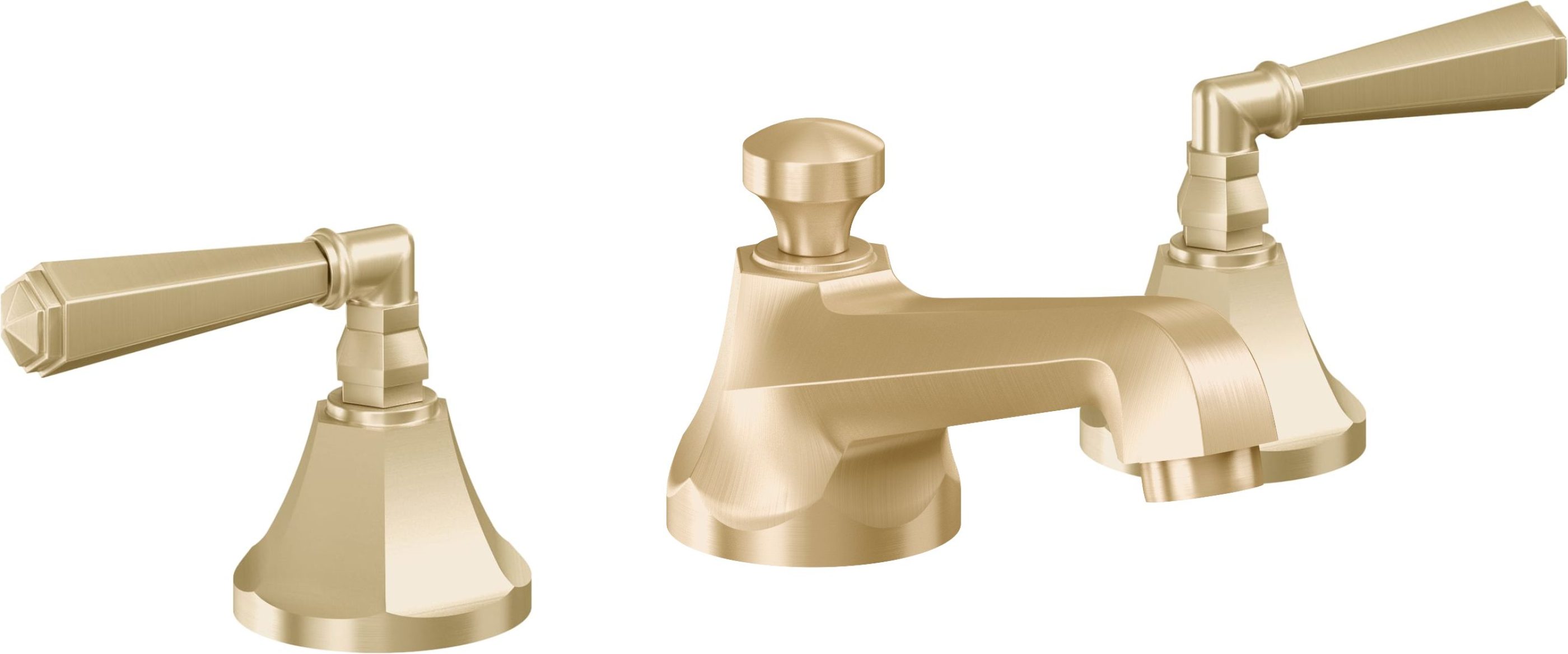 California Faucets - 4602ZBF-SB - 8" Widespread Lavatory Faucet with Completely Finished ZeroDrain - Satin Brass (PVD) - Monterey