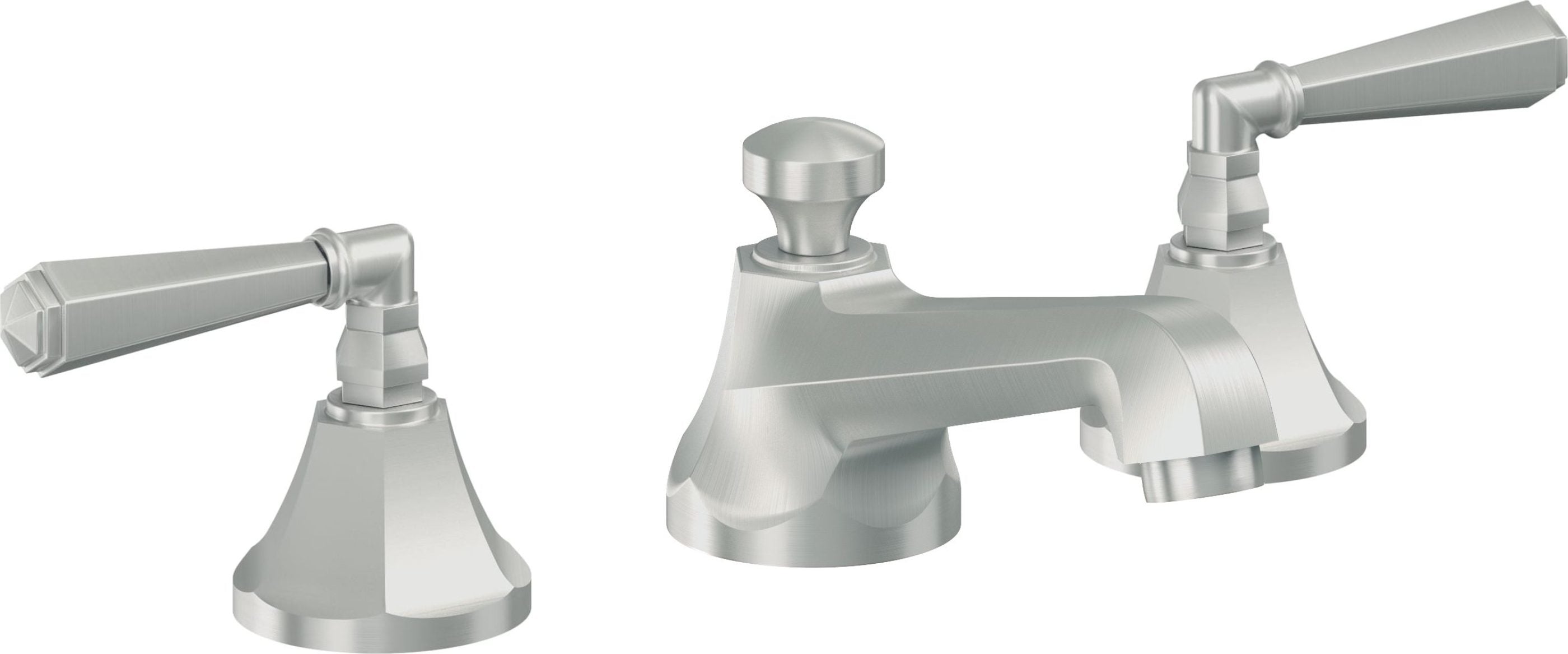 California Faucets - 4602ZBF-SC - 8" Widespread Lavatory Faucet with Completely Finished ZeroDrain - Satin Chrome (PVD) - Monterey