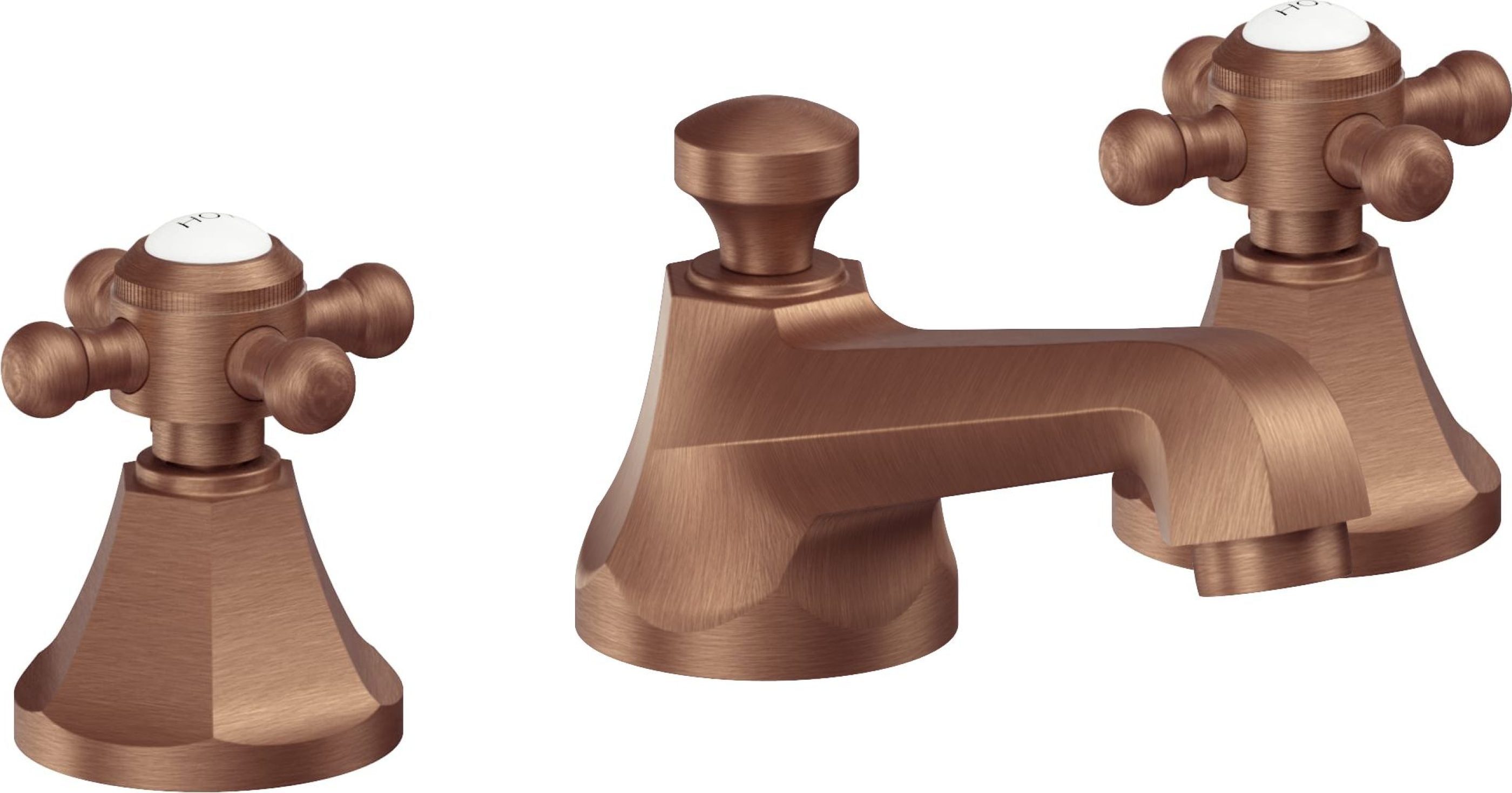 California Faucets - 4702ZB-ACF - 8" Widespread Lavatory Faucet with ZeroDrain - Antique Copper Flat - Monterey