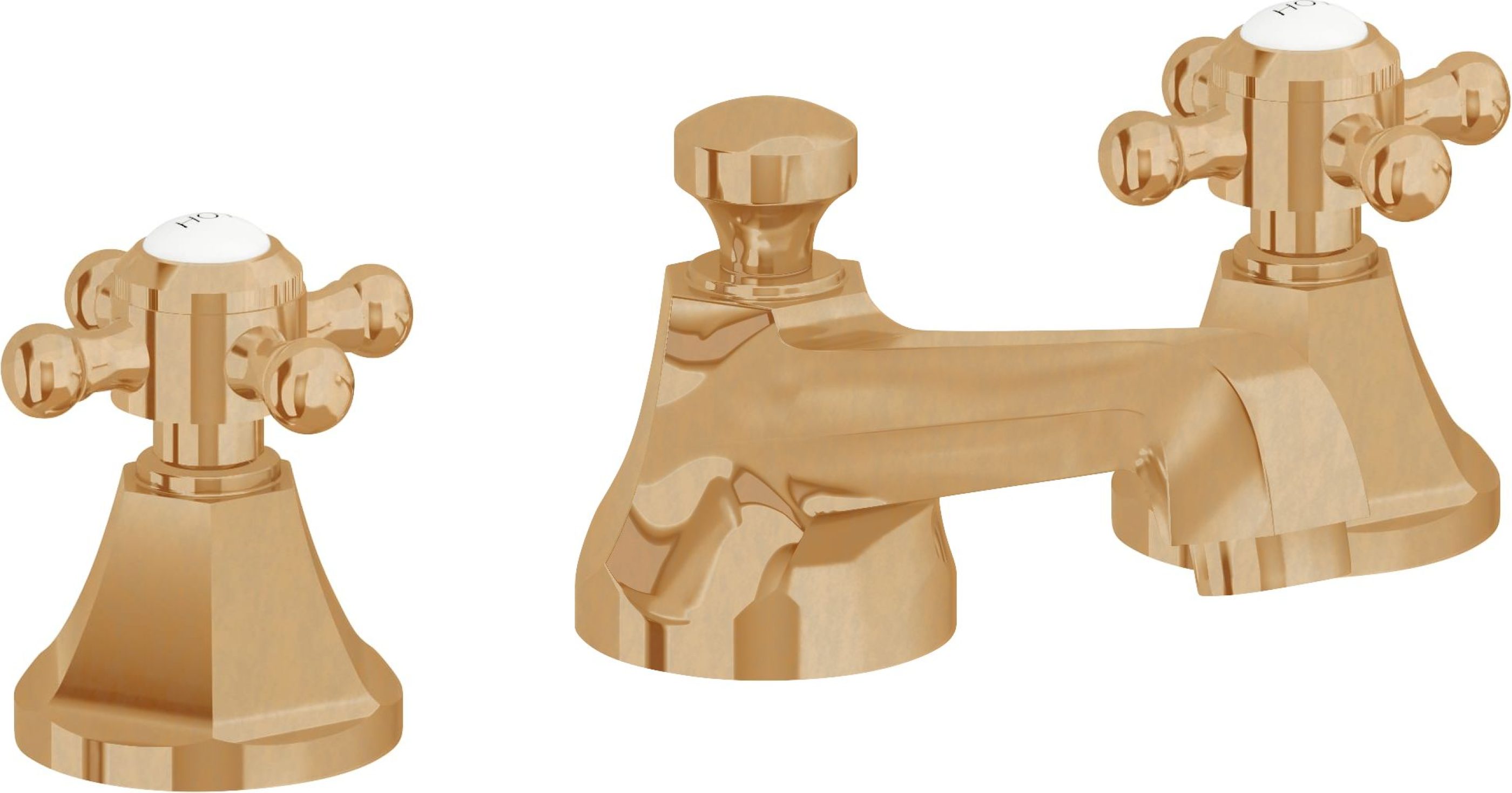 California Faucets - 4702ZB-BBU - 8" Widespread Lavatory Faucet with ZeroDrain - Burnished Brass Uncoated - Monterey