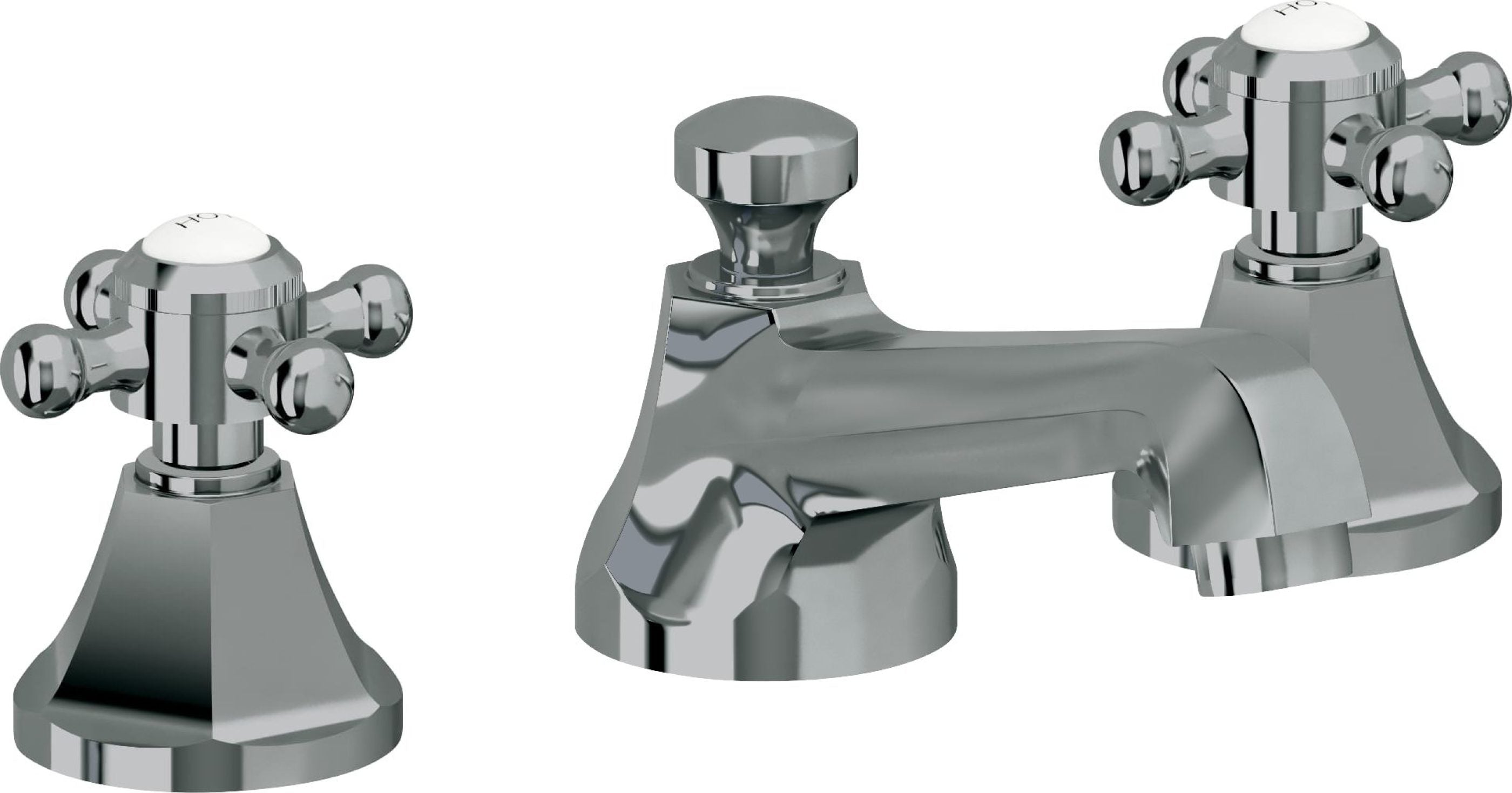 California Faucets - 4702ZBF-BLKN - 8" Widespread Lavatory Faucet with Completely Finished ZeroDrain - Black Nickel (PVD) - Monterey