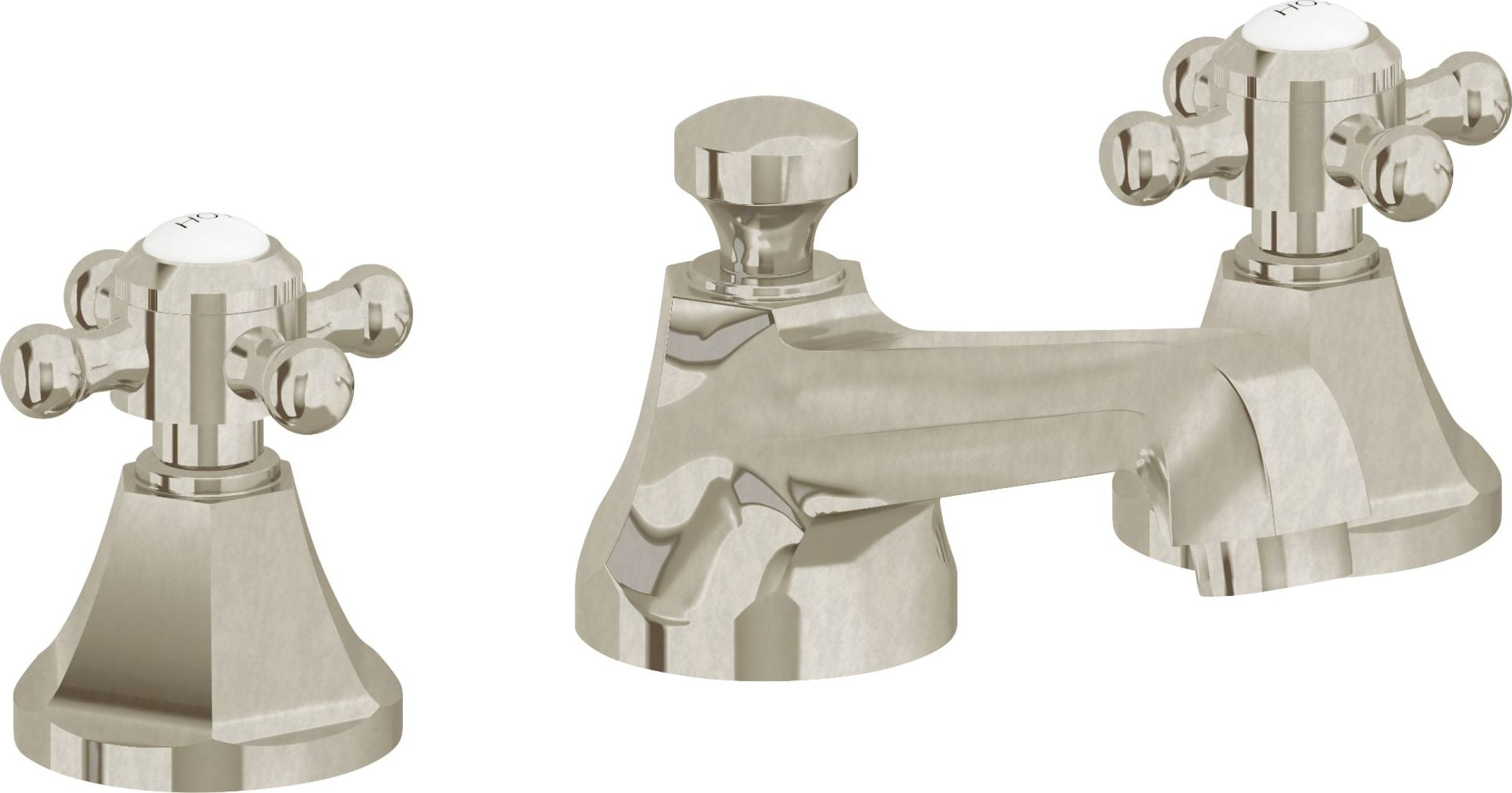 California Faucets - 4702ZB-BNU - 8" Widespread Lavatory Faucet with ZeroDrain - Burnished Nickel Uncoated - Monterey