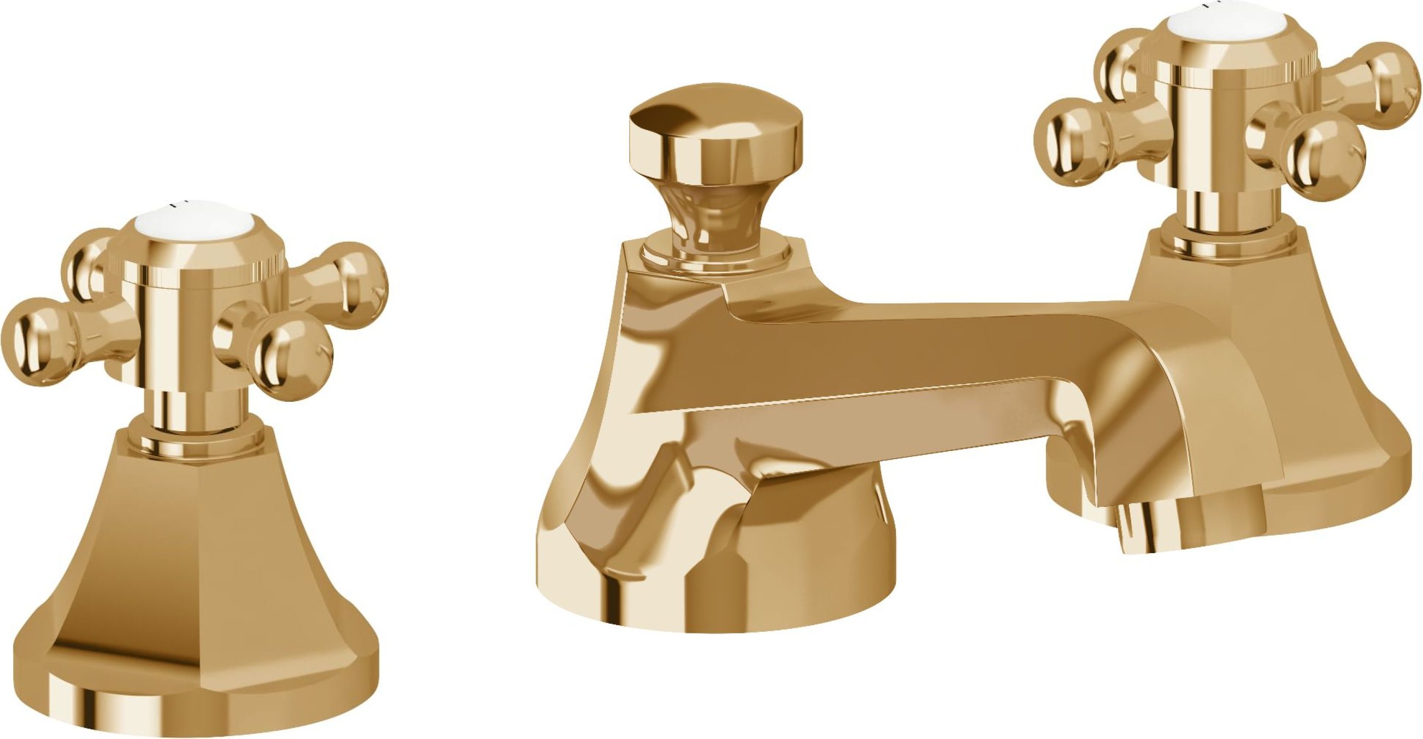 California Faucets - 4702ZB-FRG - 8" Widespread Lavatory Faucet with ZeroDrain - French Gold (PVD) - Monterey