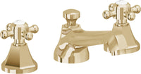 California Faucets - 4702ZBF-PBU - 8" Widespread Lavatory Faucet with Completely Finished ZeroDrain - Polished Brass Uncoated - Monterey