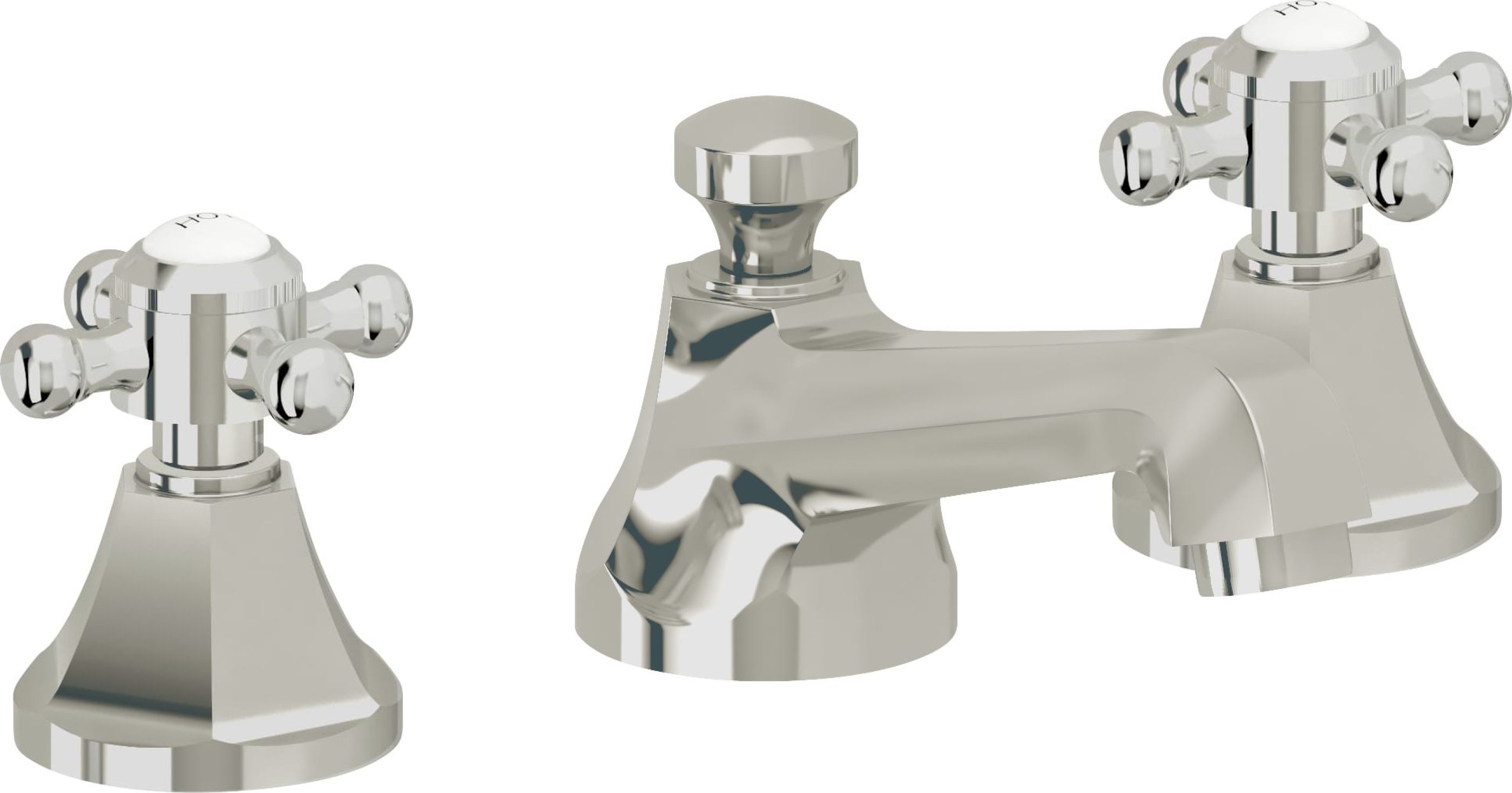 California Faucets - 4702ZB-PN - 8" Widespread Lavatory Faucet with ZeroDrain - Polished Nickel (PVD) - Monterey