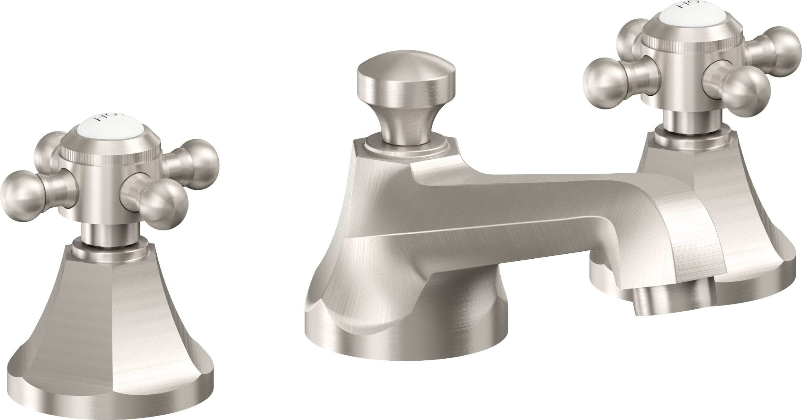 California Faucets - 4702ZBF-USS - 8" Widespread Lavatory Faucet with Completely Finished ZeroDrain - Ultra Stainless Steel (PVD) - Monterey