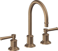 California Faucets - 4802ZBF-ABF - 8" Widespread Lavatory Faucet with Completely Finished ZeroDrain - Antique Brass Flat - Miramar