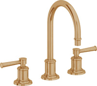 California Faucets - 4802ZB-BBU - 8" Widespread Lavatory Faucet with ZeroDrain - Burnished Brass Uncoated - Miramar