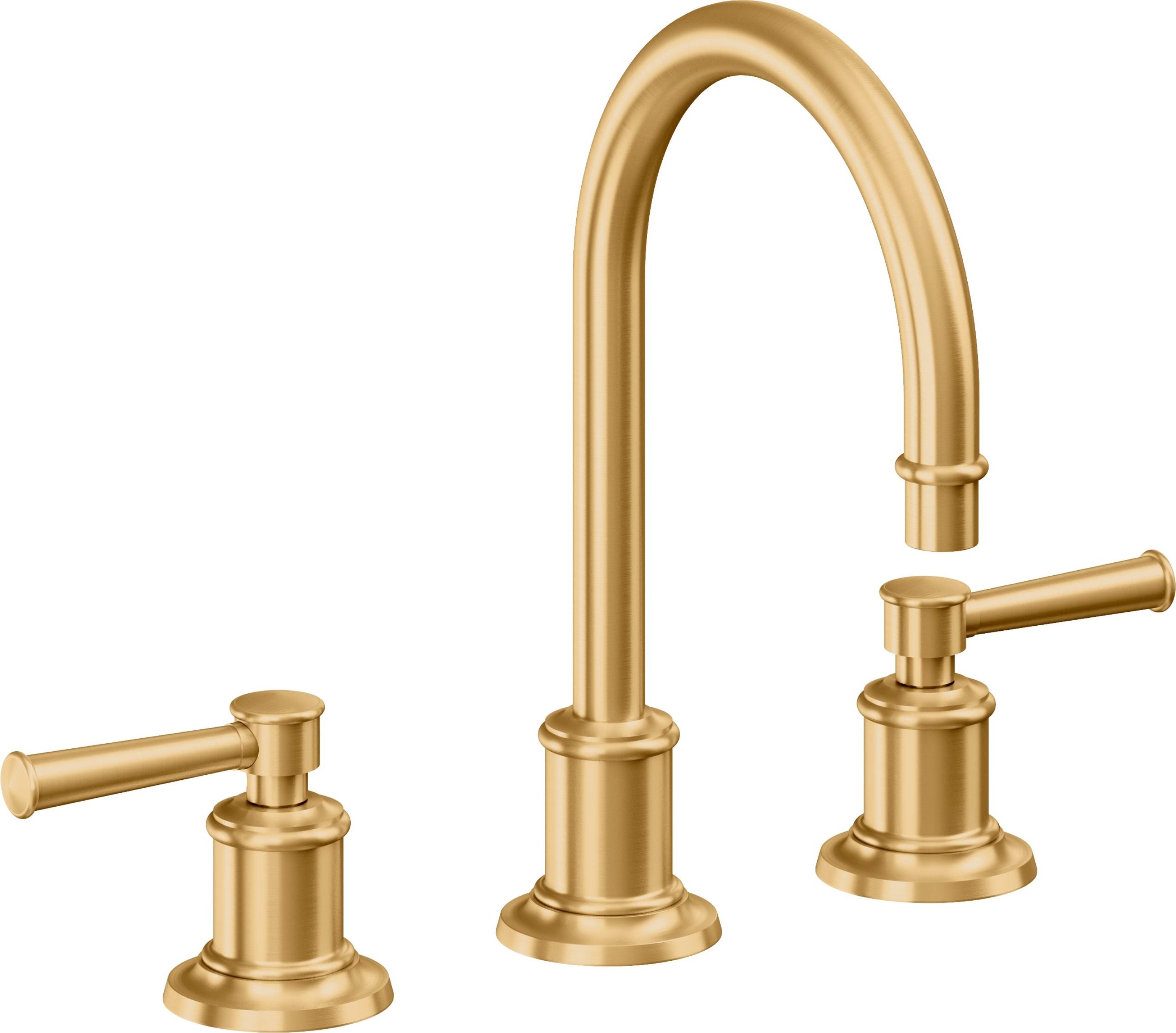 California Faucets - 4802ZB-LSG - 8" Widespread Lavatory Faucet with ZeroDrain - Lifetime Satin Gold (PVD) - Miramar