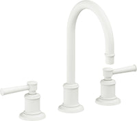 California Faucets - 4802ZBF-MWHT - 8" Widespread Lavatory Faucet with Completely Finished ZeroDrain - Matte White - Miramar