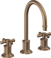 California Faucets - 4802XZBF-ABF - 8" Widespread Lavatory Faucet with Completely Finished ZeroDrain - Antique Brass Flat - Miramar