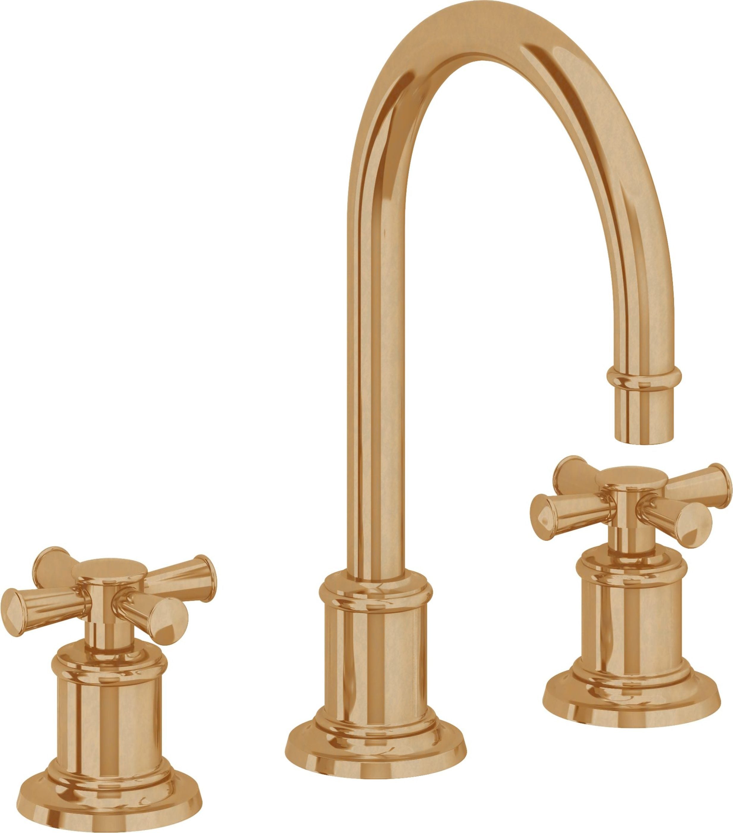 California Faucets - 4802X-BBU - 8" Widespread Lavatory Faucet - Burnished Brass Uncoated - Miramar