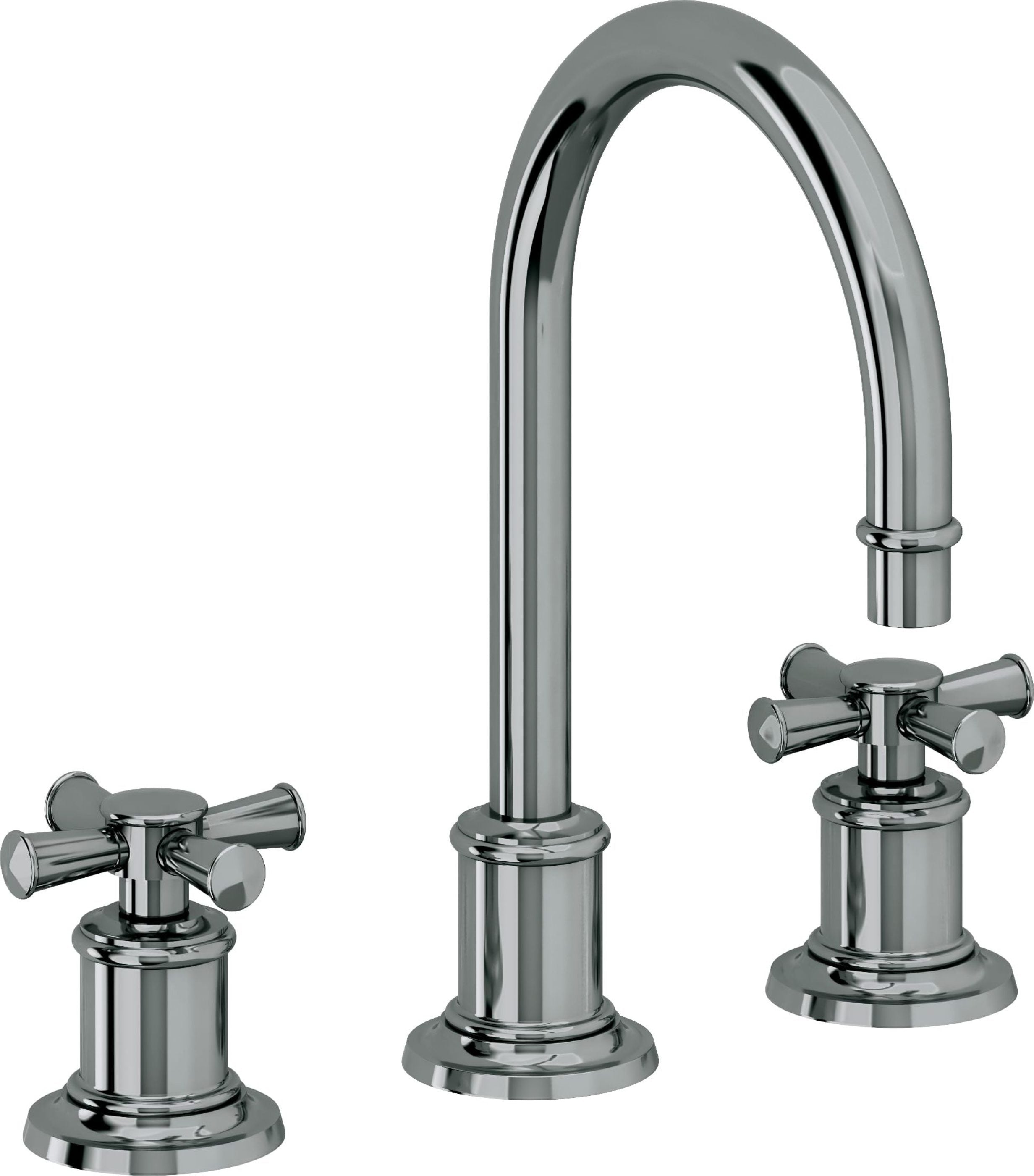 California Faucets - 4802XZBF-BLKN - 8" Widespread Lavatory Faucet with Completely Finished ZeroDrain - Black Nickel (PVD) - Miramar