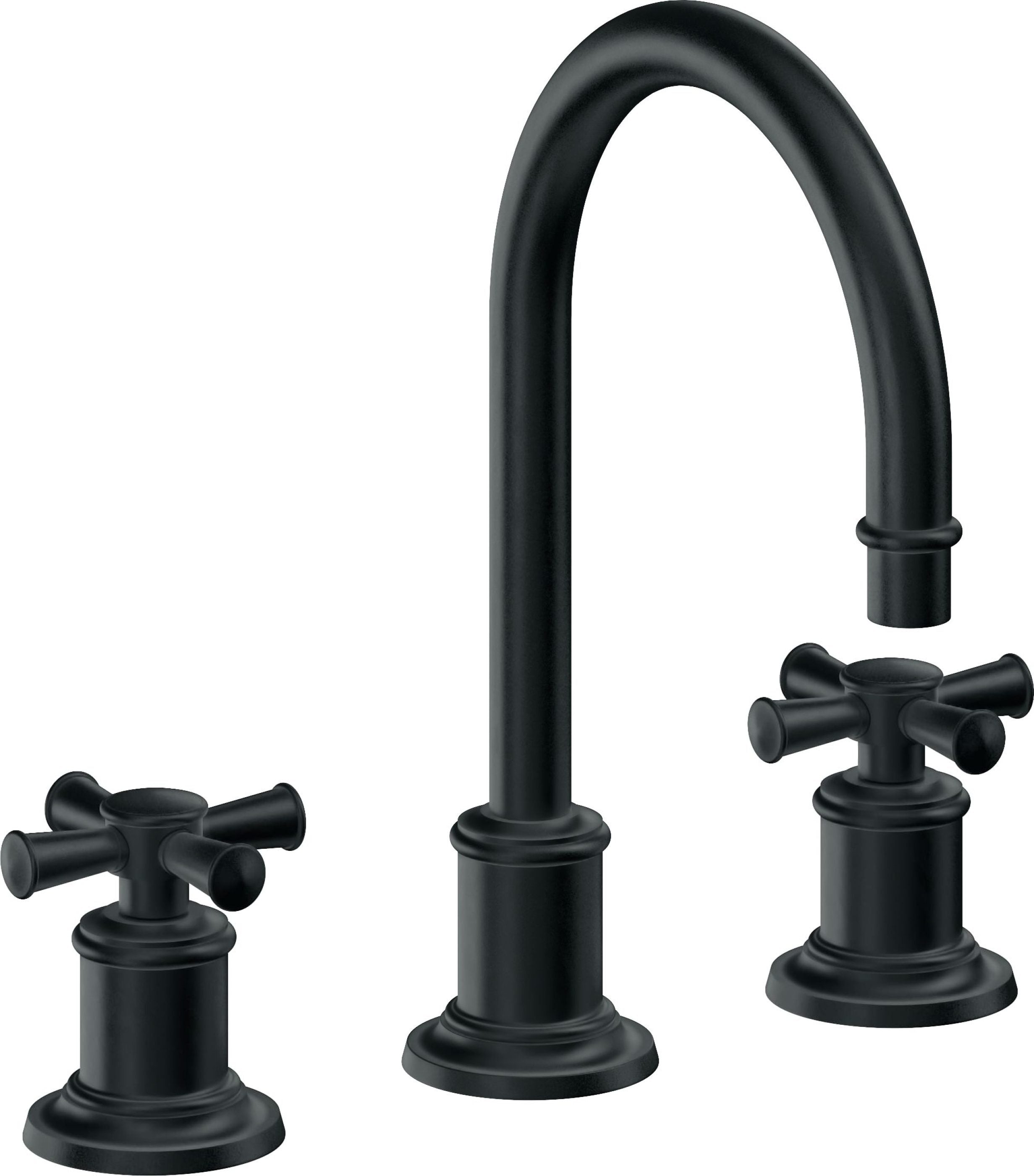 California Faucets - 4802XZB-CB - 8" Widespread Lavatory Faucet with ZeroDrain - Carbon (PVD) - Miramar