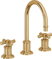 California Faucets - 4802XZBF-FRG - 8" Widespread Lavatory Faucet with Completely Finished ZeroDrain - French Gold (PVD) - Miramar