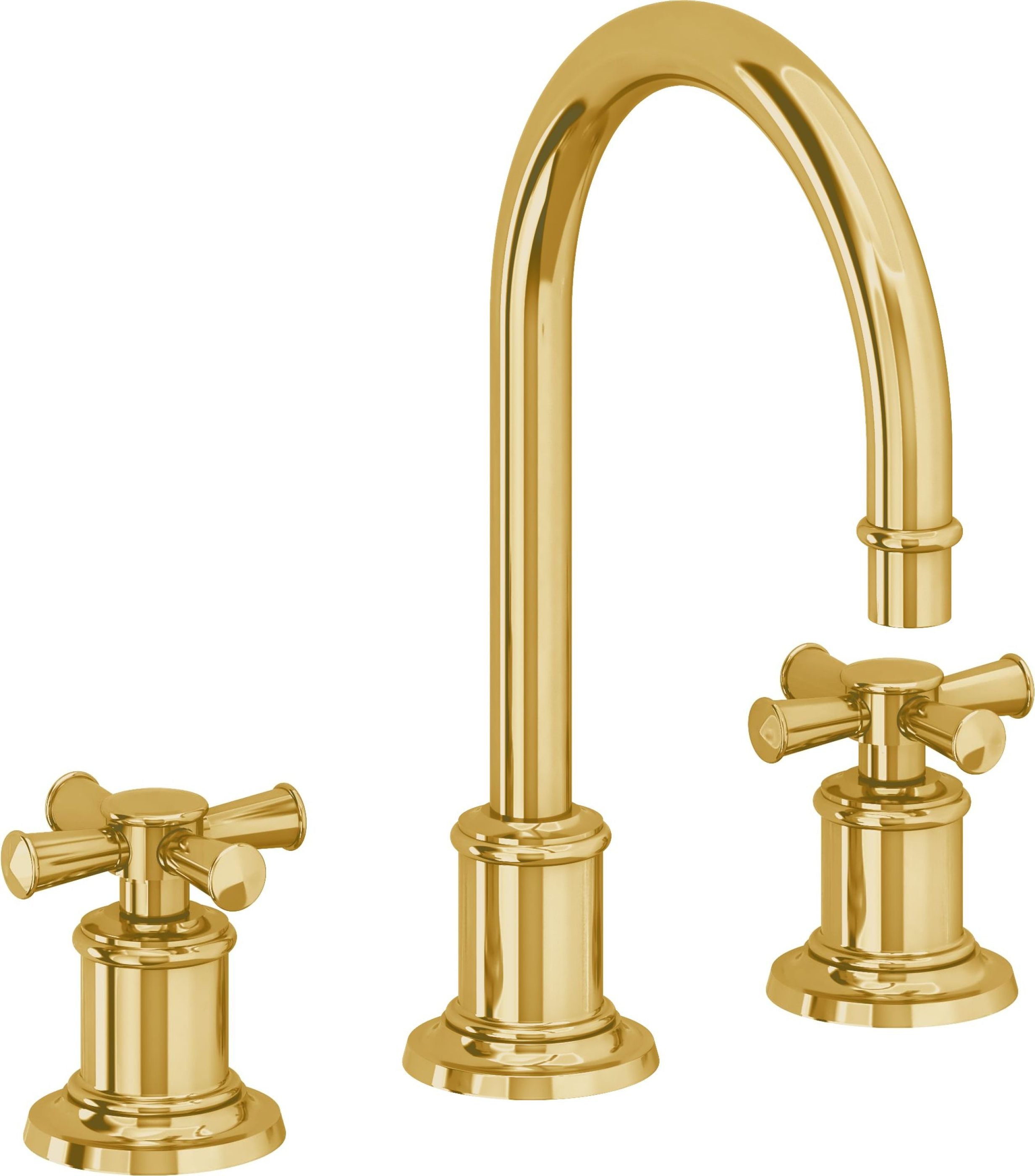 California Faucets - 4802X-LPG - 8" Widespread Lavatory Faucet - Lifetime Polished Gold (PVD) - Miramar