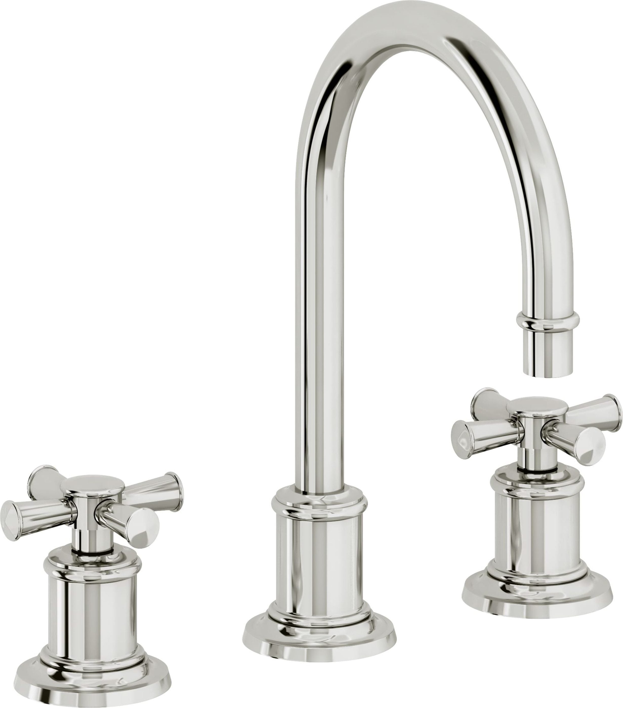 California Faucets - 4802XZBF-PC - 8" Widespread Lavatory Faucet with Completely Finished ZeroDrain - Polished Chrome - Miramar