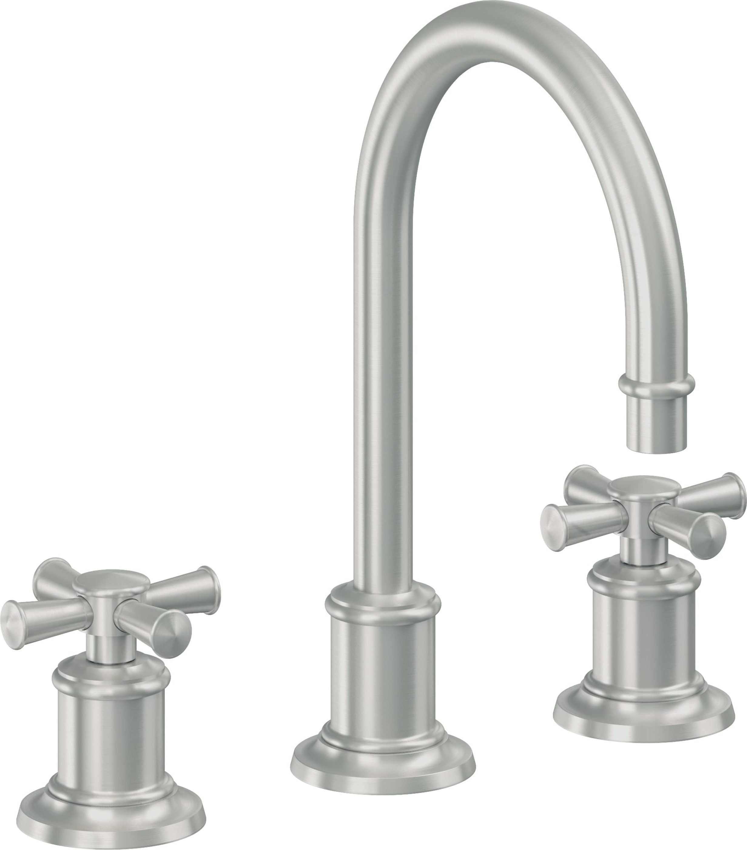 California Faucets - 4802XZBF-SC - 8" Widespread Lavatory Faucet with Completely Finished ZeroDrain - Satin Chrome (PVD) - Miramar