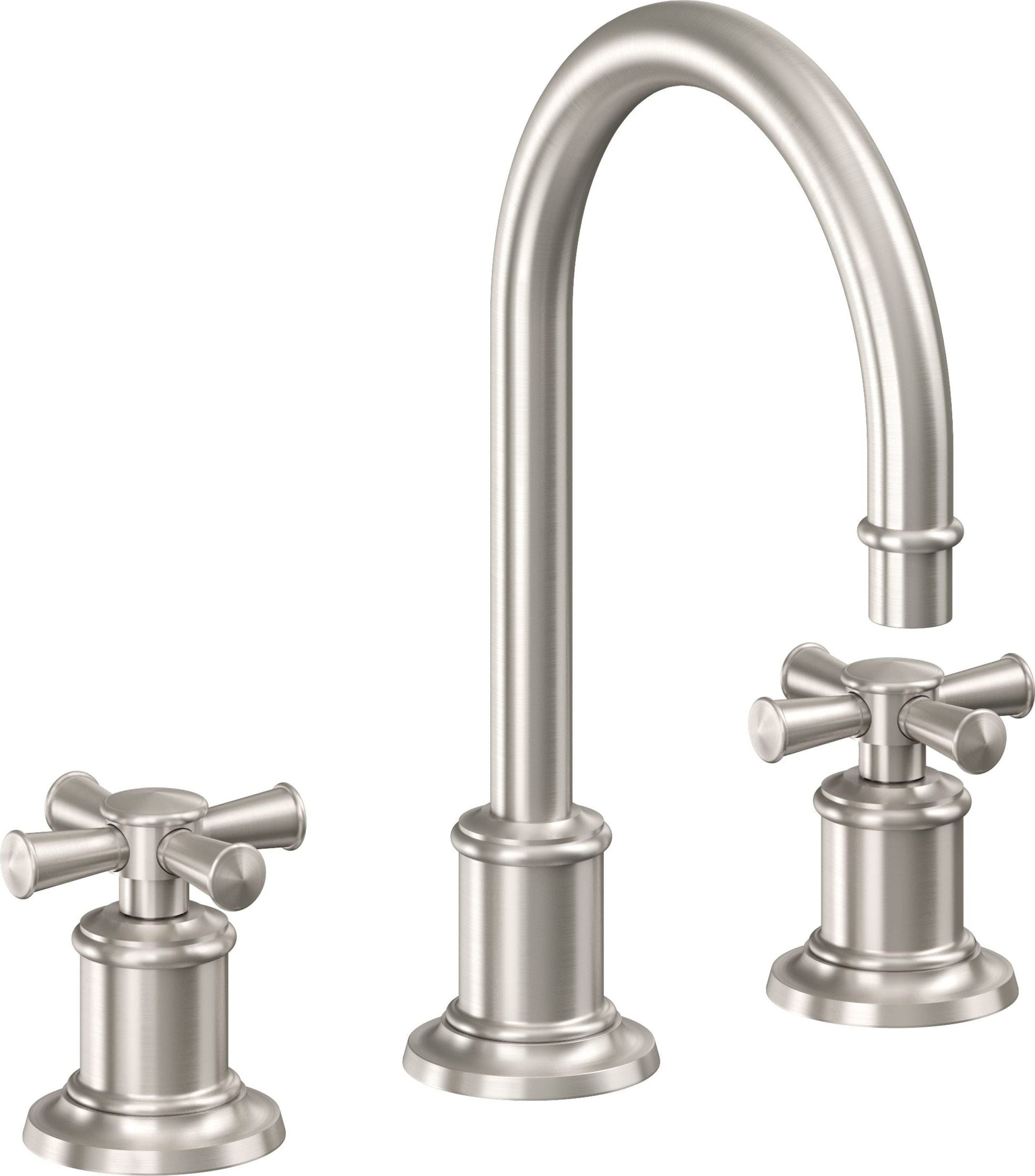 California Faucets - 4802XZBF-USS - 8" Widespread Lavatory Faucet with Completely Finished ZeroDrain - Ultra Stainless Steel (PVD) - Miramar