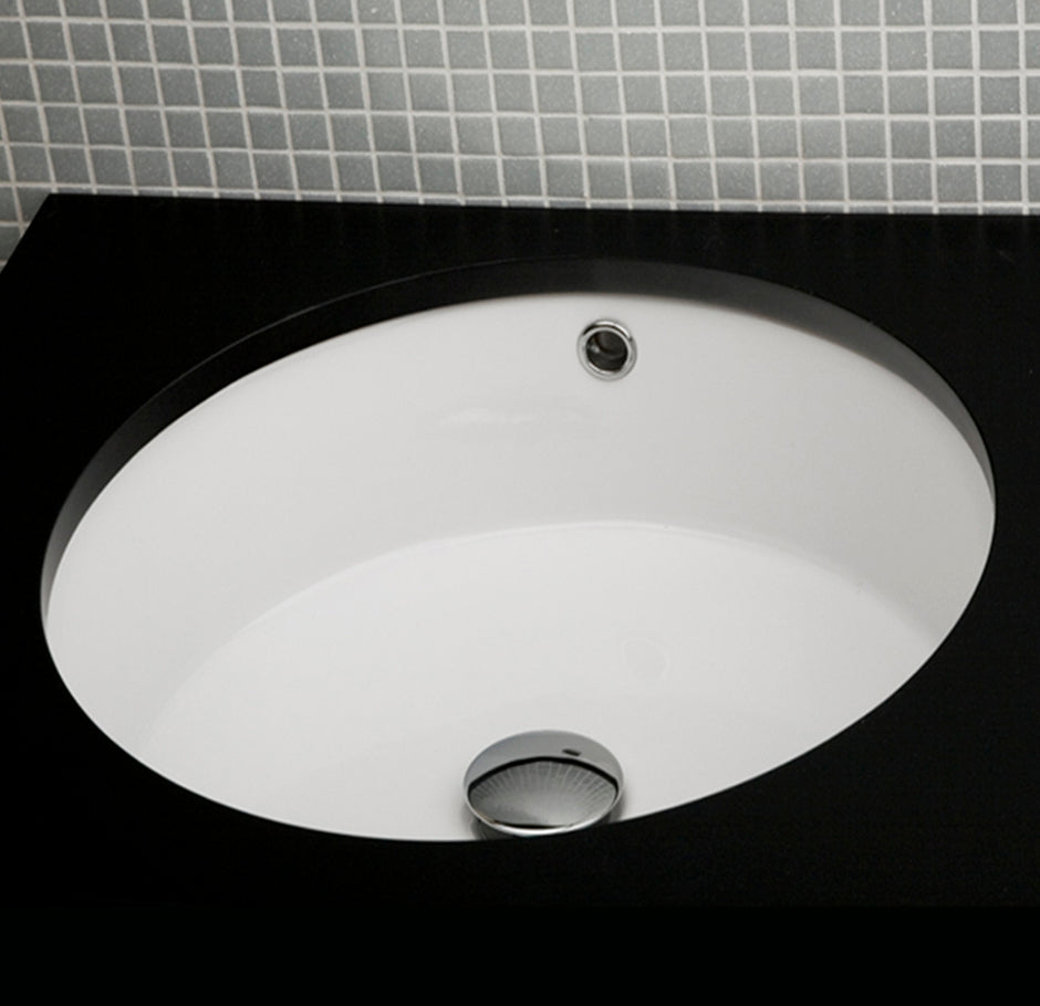 Under-counter porcelain Bathroom Sink with an overflow.16" DIAM, 6 3/4"H - Maison&Co.