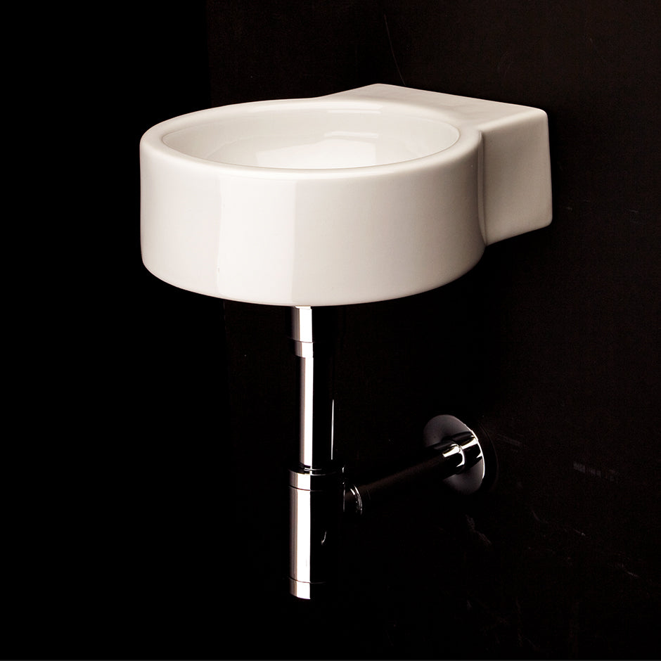 Wall-mount or above-counter porcelain Bathroom Sink without an overflow. Unfinished back. 10 5/8"W, 12 1/4"D, 5 1/8"H - Maison&Co.