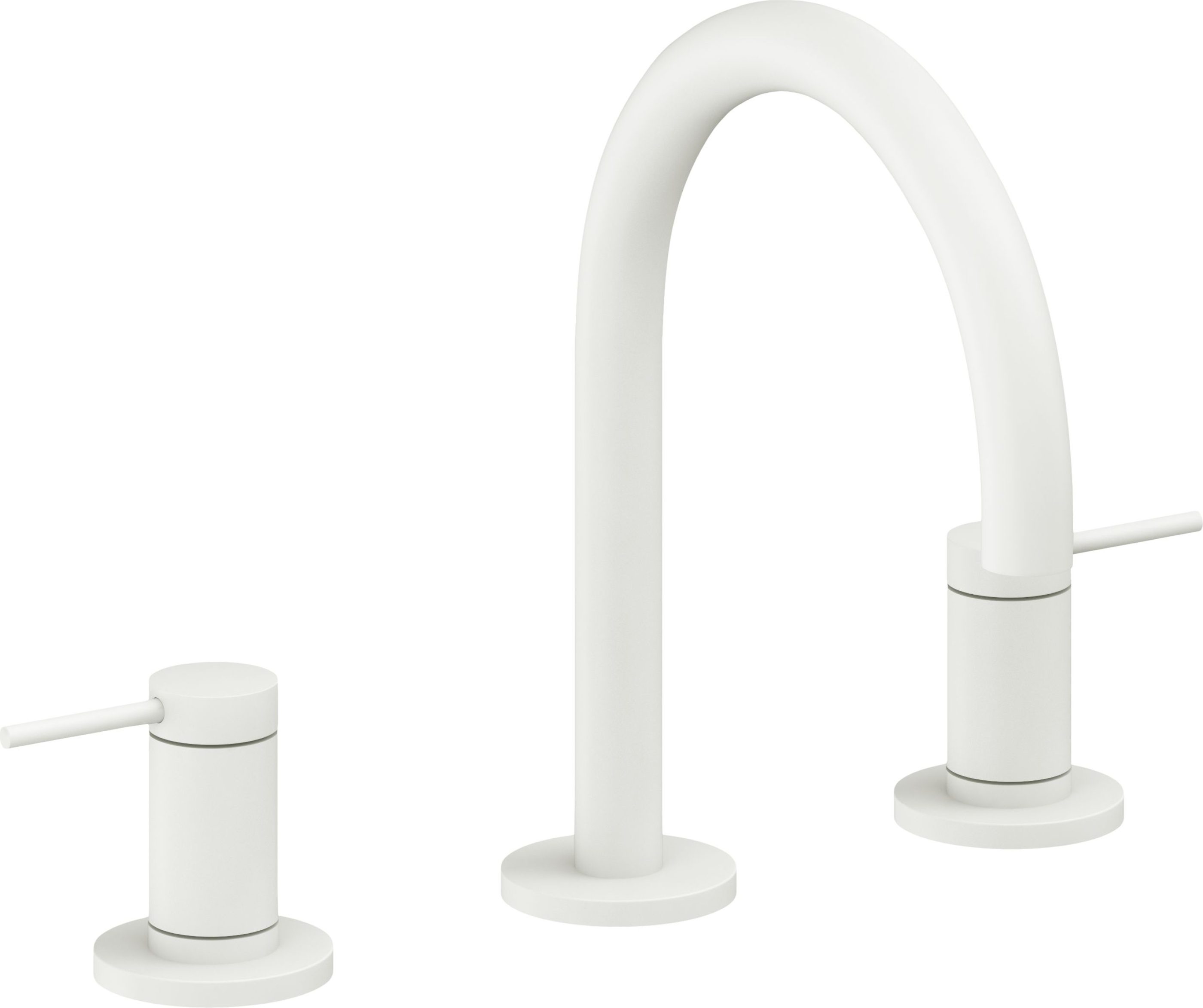 California Faucets - 5202ZBF-MWHT - 8" Widespread Lavatory Faucet with Completely Finished ZeroDrain - Matte White - D Street