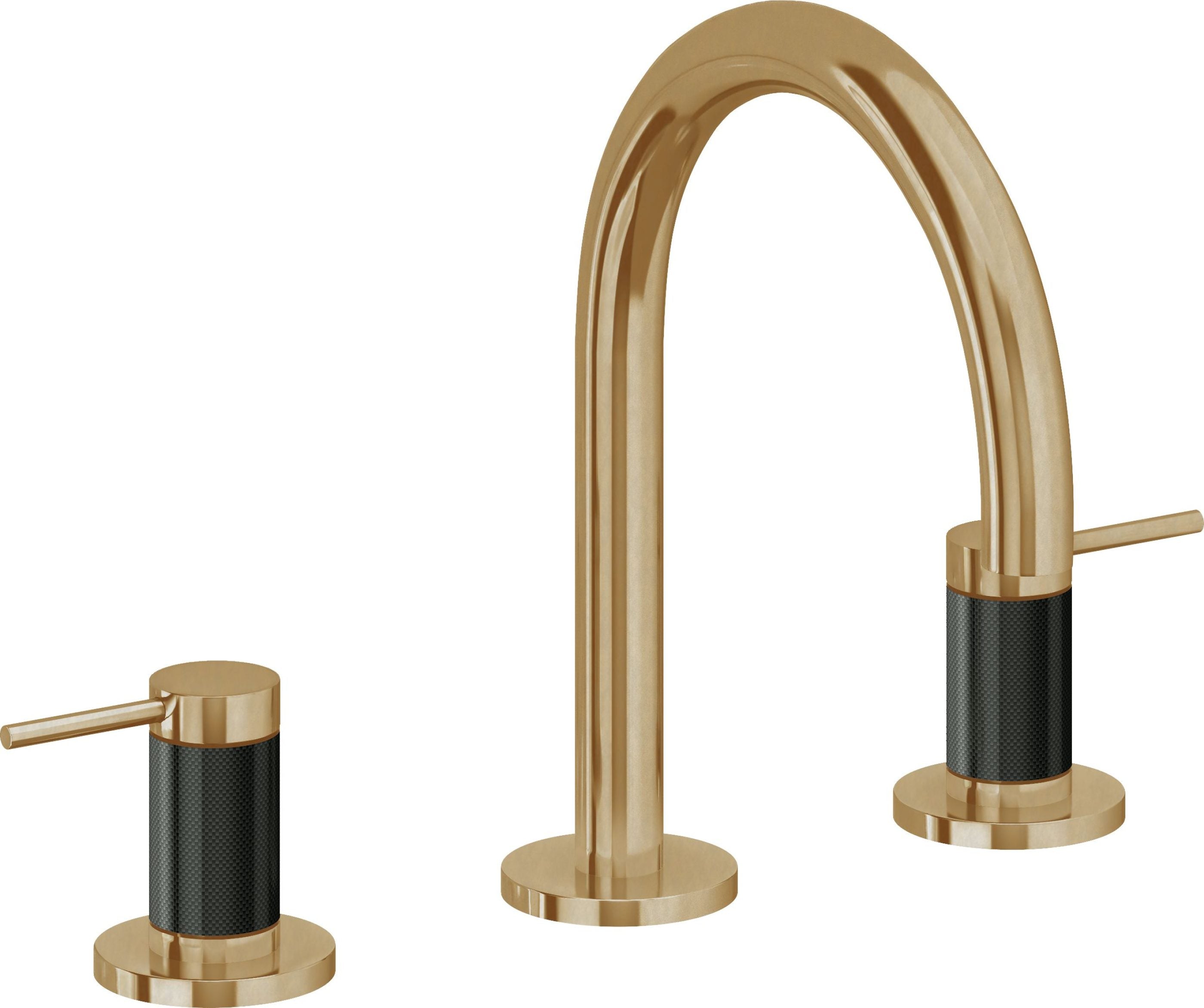 California Faucets - 5202F-BBU - 8" Widespread Lavatory Faucet - Burnished Brass Uncoated - D Street