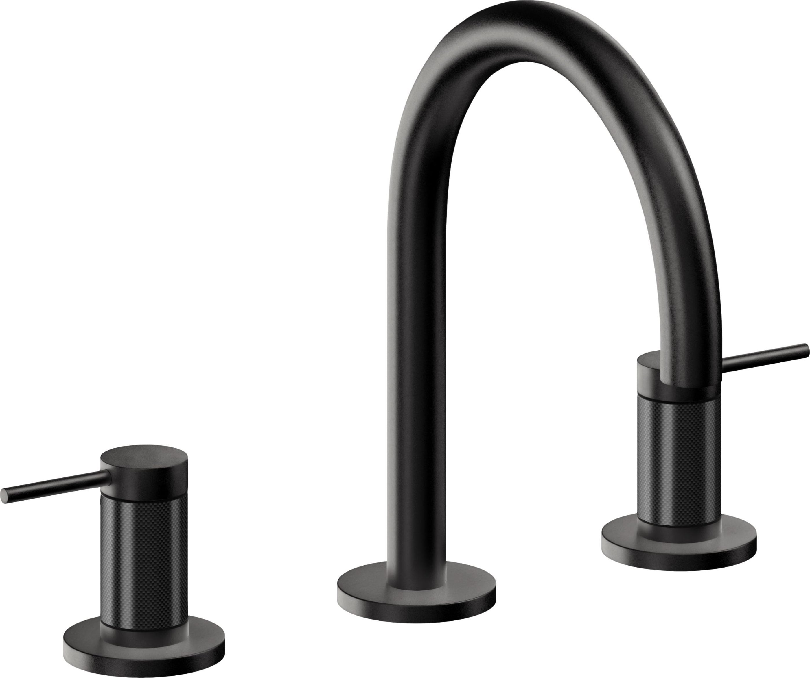 California Faucets - 5202F-MBLK - 8" Widespread Lavatory Faucet - Matte Black - D Street