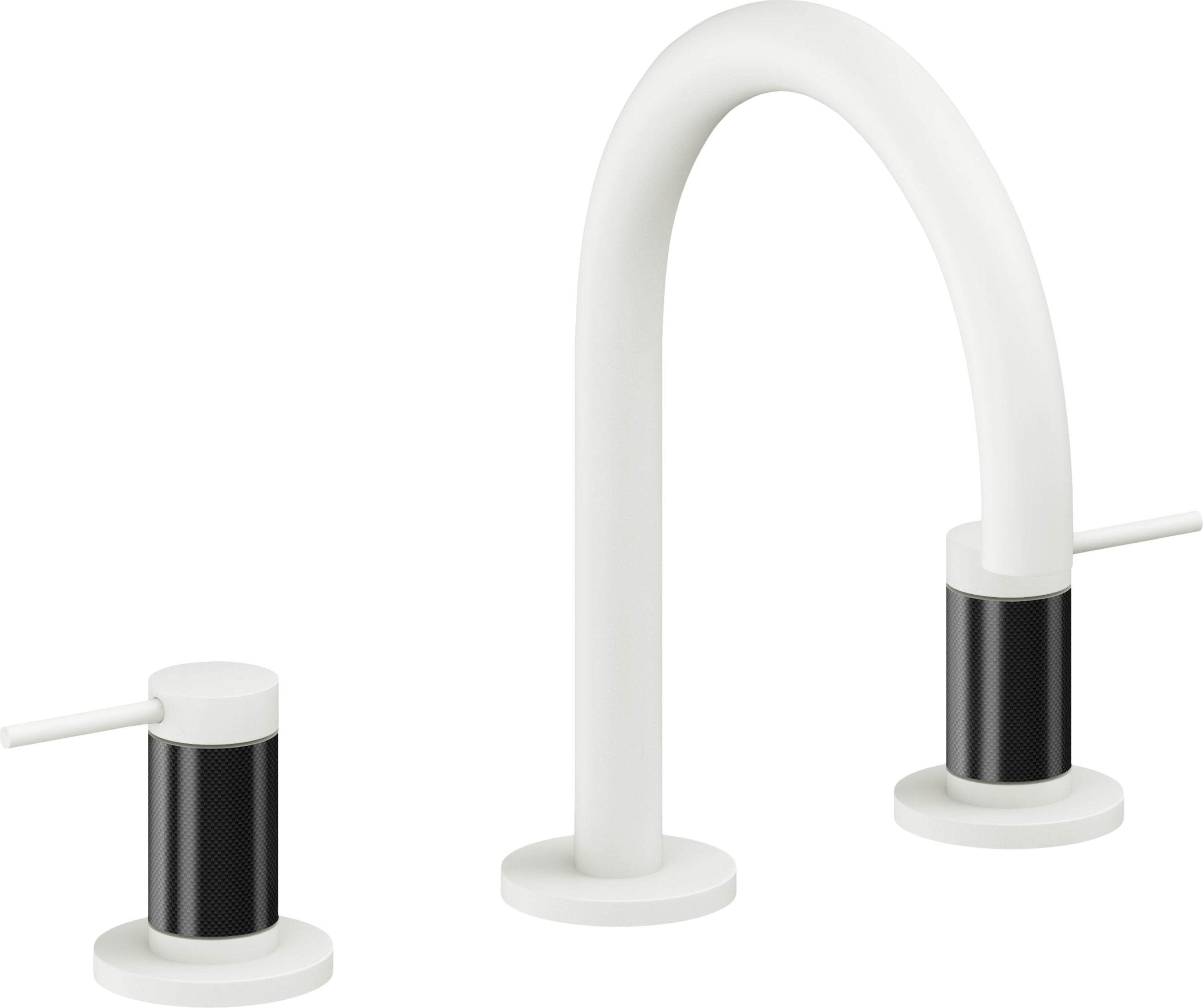 California Faucets - 5202F-MWHT - 8" Widespread Lavatory Faucet - Matte White - D Street