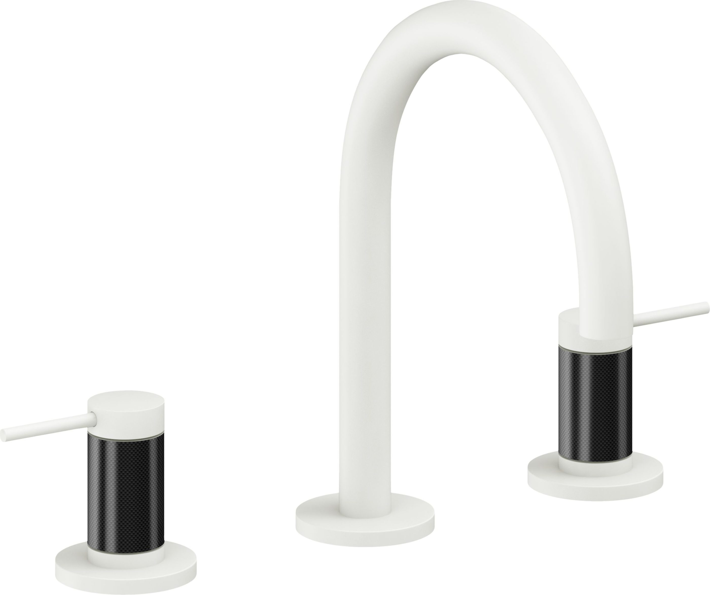 California Faucets - 5202FZB-MWHT - 8" Widespread Lavatory Faucet with ZeroDrain - Matte White - D Street